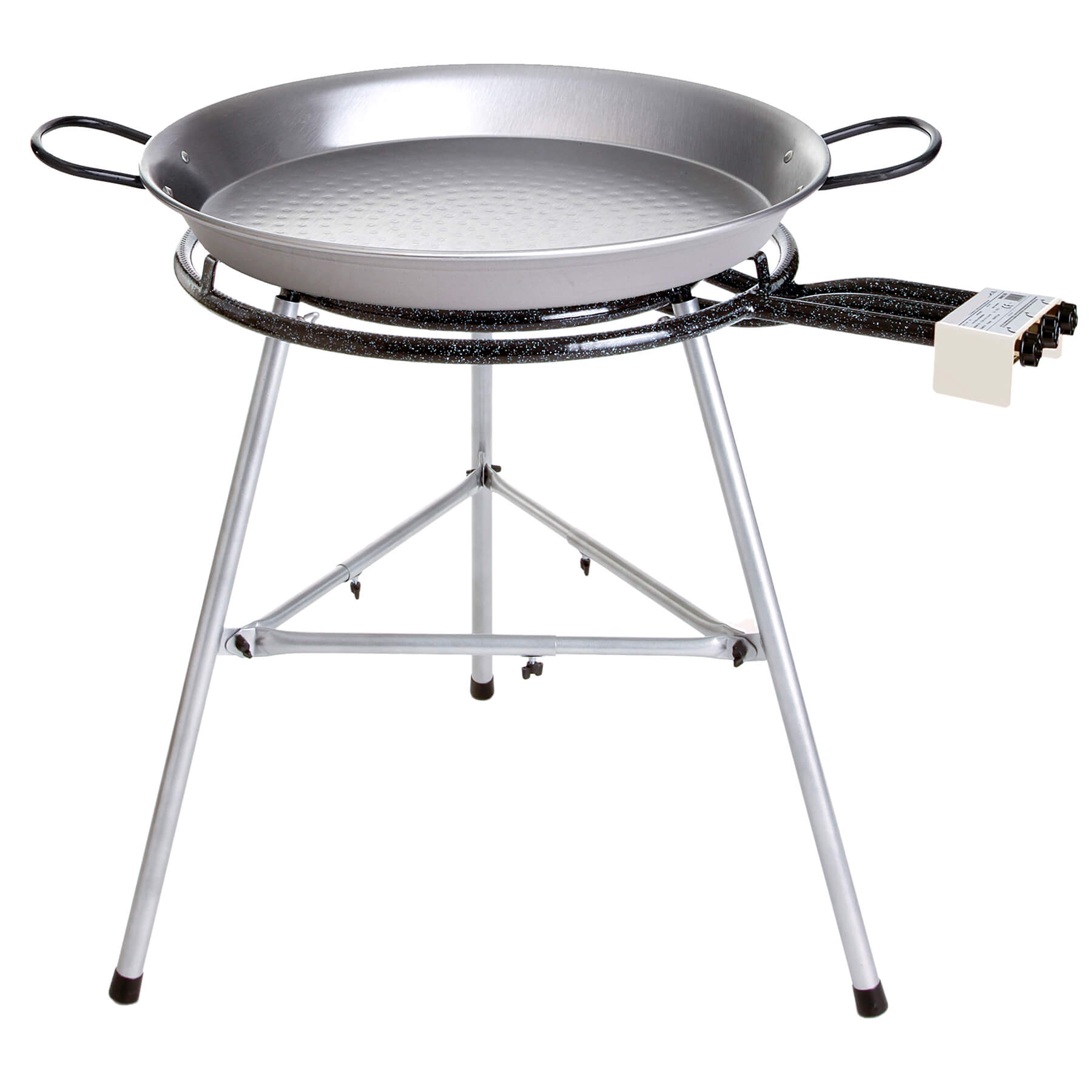 Gro&szlig;es Paella Grill-Set: Stabile Pfanne &Oslash;  80 cm, 3-Ring-Brenner &Oslash; 60 cm 