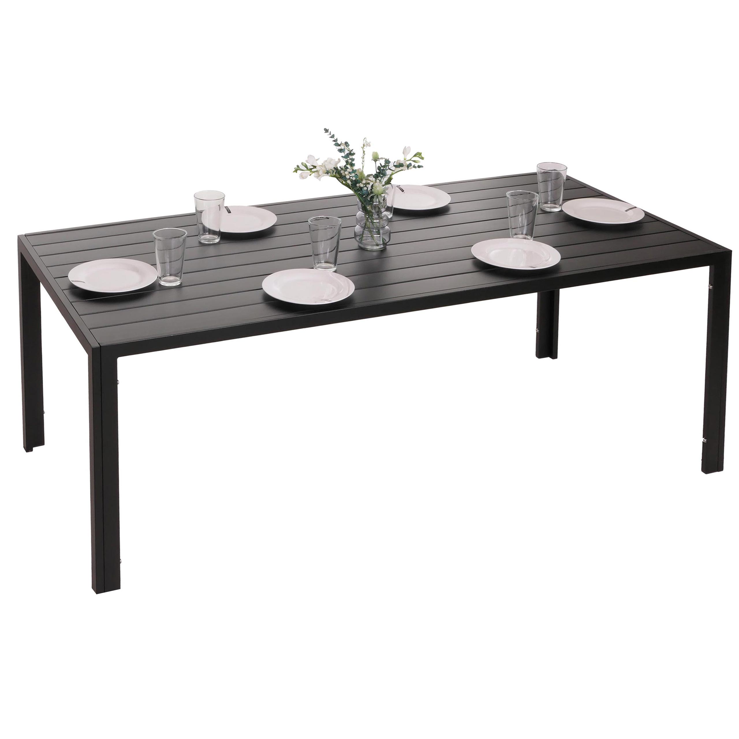 Alu-Esstisch MCW-N40, Tisch Bistrotisch Gartentisch Balkontisch, wetterfest 180x80cm ~ anthrazit 