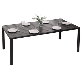 Alu-Esstisch MCW-N40, Tisch Bistrotisch Gartentisch Balkontisch, wetterfest 180x80cm ~ anthrazit 