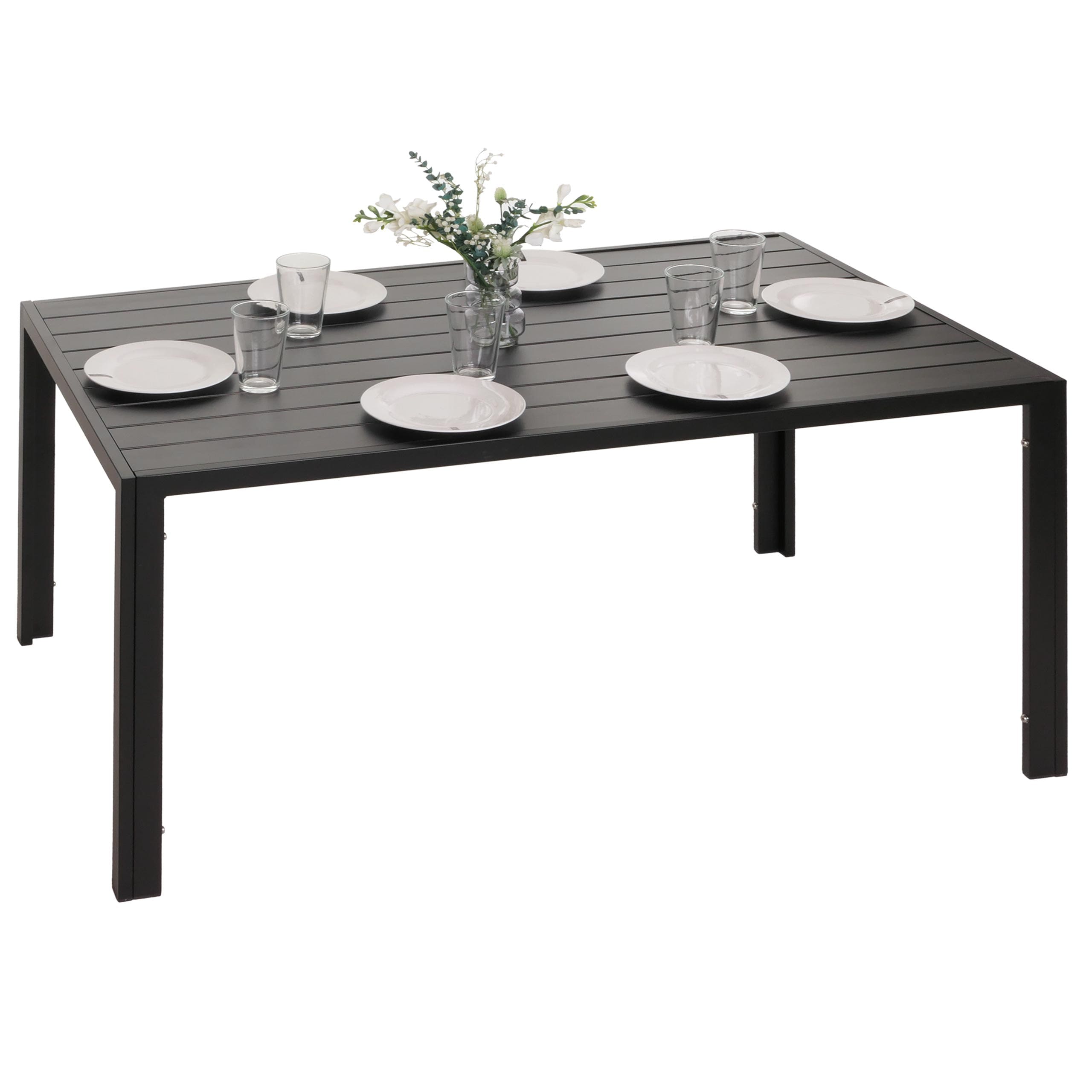 Alu-Esstisch MCW-N40, Tisch Bistrotisch Gartentisch Balkontisch, wetterfest 140x80cm ~ anthrazit 