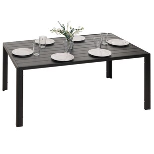Alu-Esstisch MCW-N40, Tisch Bistrotisch Gartentisch Balkontisch, wetterfest 140x80cm ~ anthrazit 
