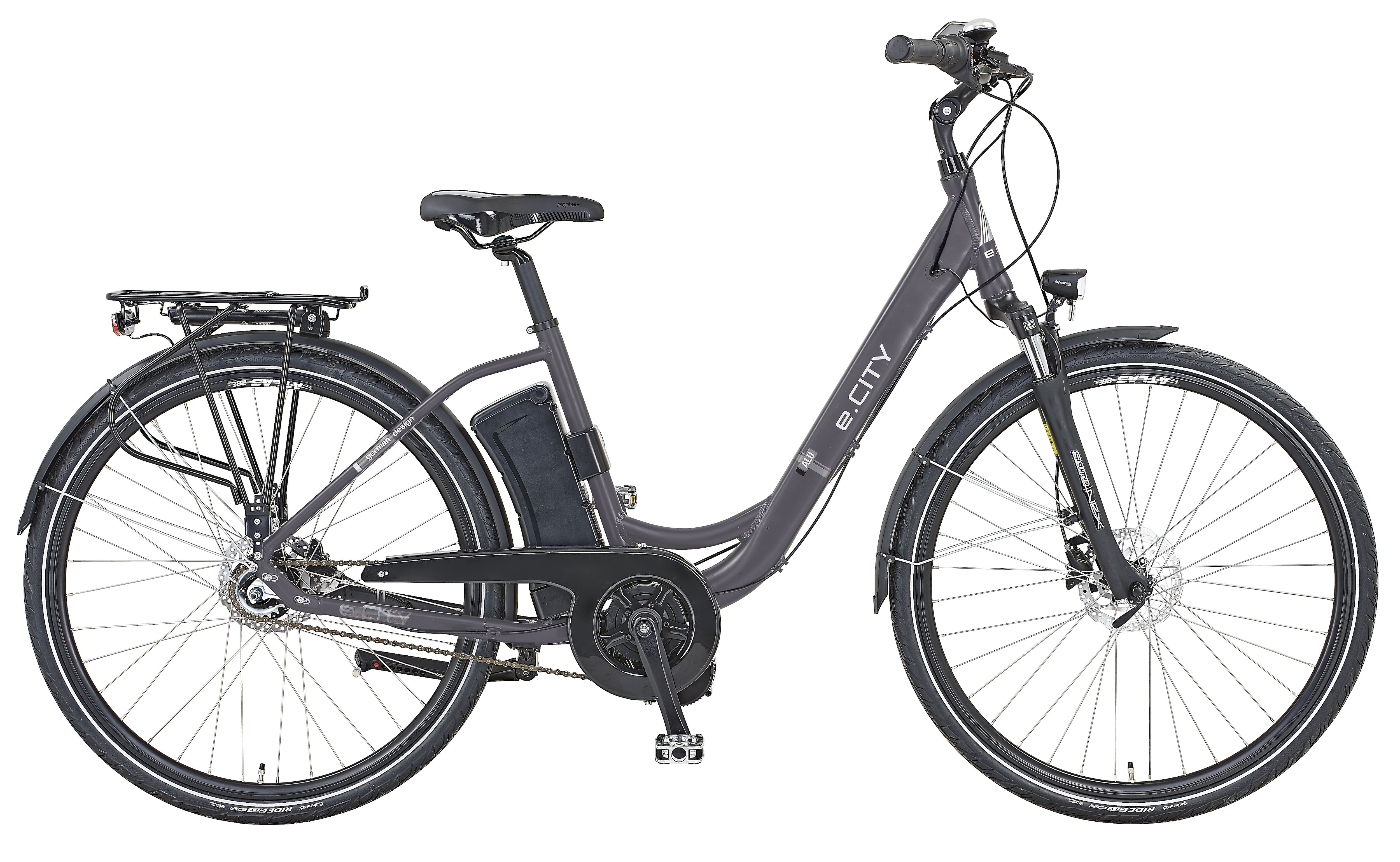 PROPHETE E-BIKE e.CITY 28" Da RH46 7Gg, hyd. Sb, MM, 461Wh SC, grau 