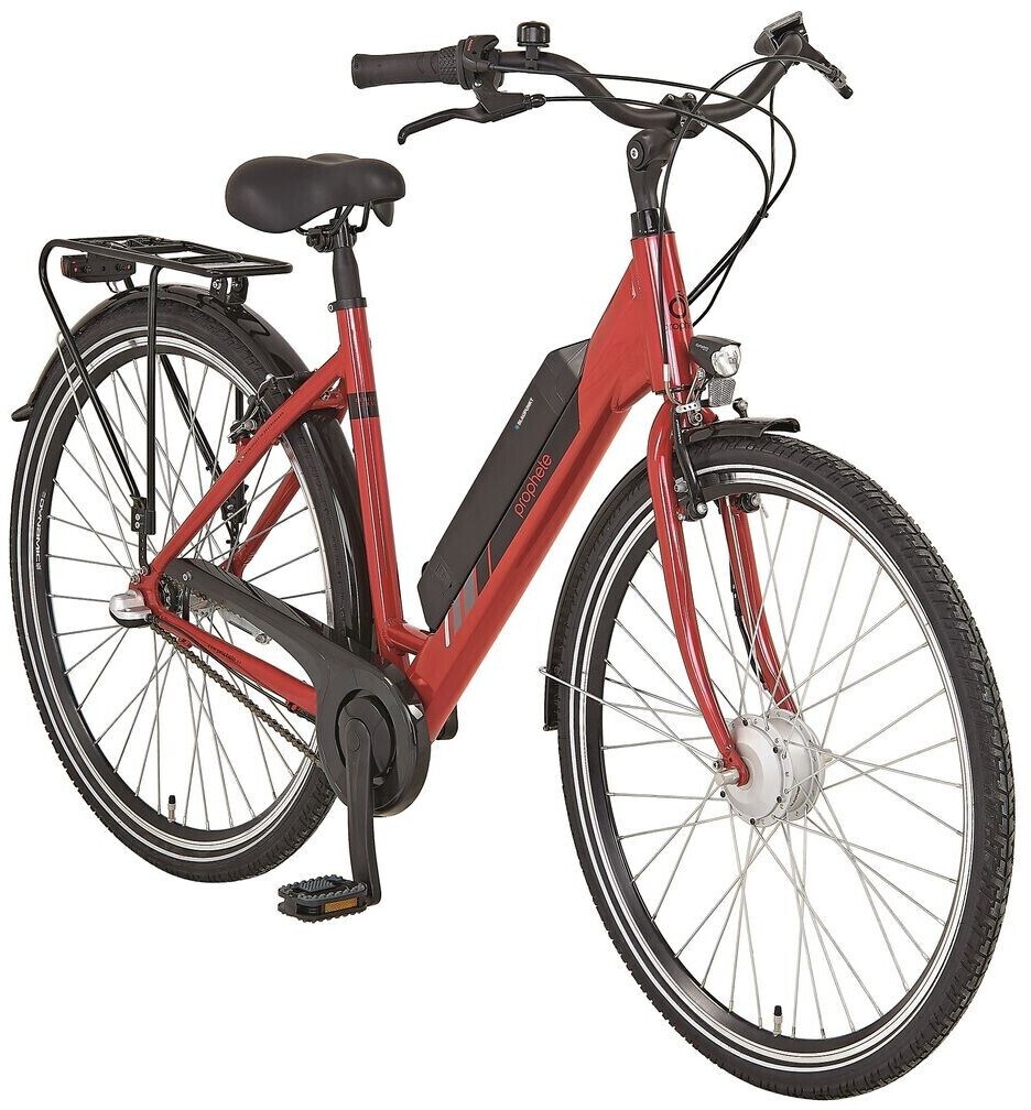 PROPHETE E-BIKE GENIESSER 22.ESC.10 28" Wave RH48 3Gg. Nexus,V-Brake., BP VR, DT V2 418Wh, rot glanz 