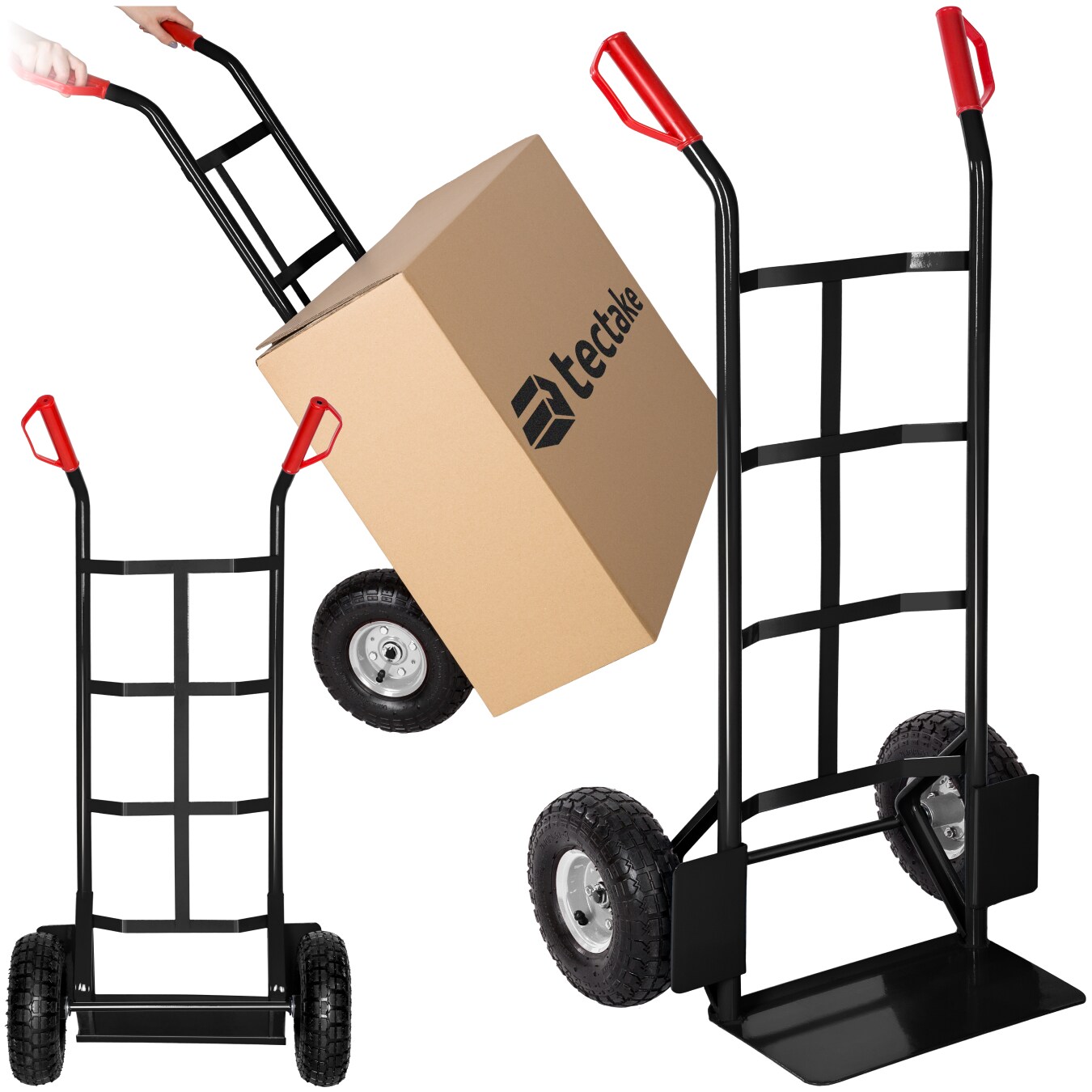 tectake® Sackkarre, mit Stahlrahmen, Ladeschaufel mit Radschutz, Belastbarkeit 200 kg