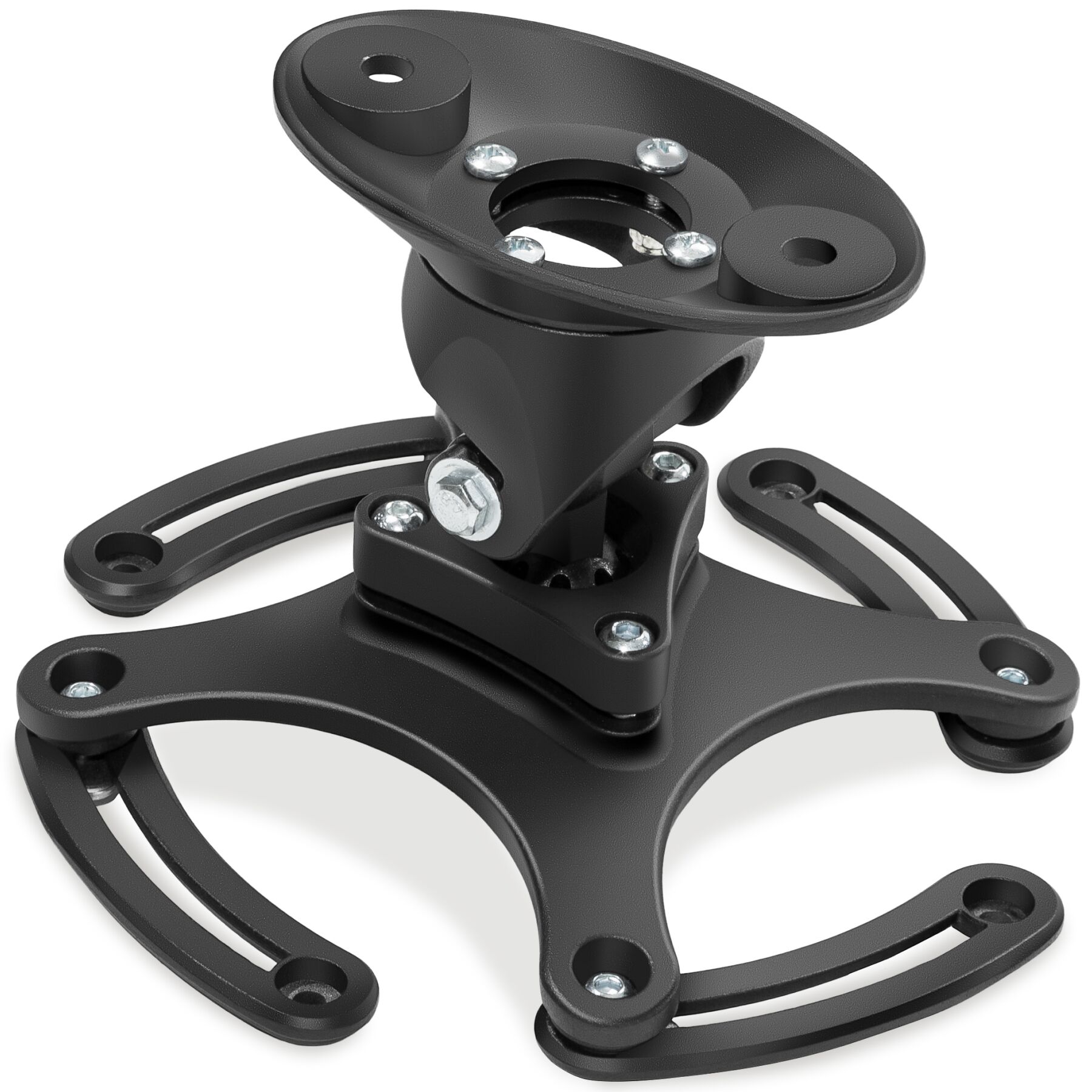 tectake&reg; Universal Beamer-Deckenhalterung aus Aluminium, mit 360&deg; Kugelgelenk, Belastbarkeit 30 kg, Lochabst&auml;nde 120 - 235 mm 