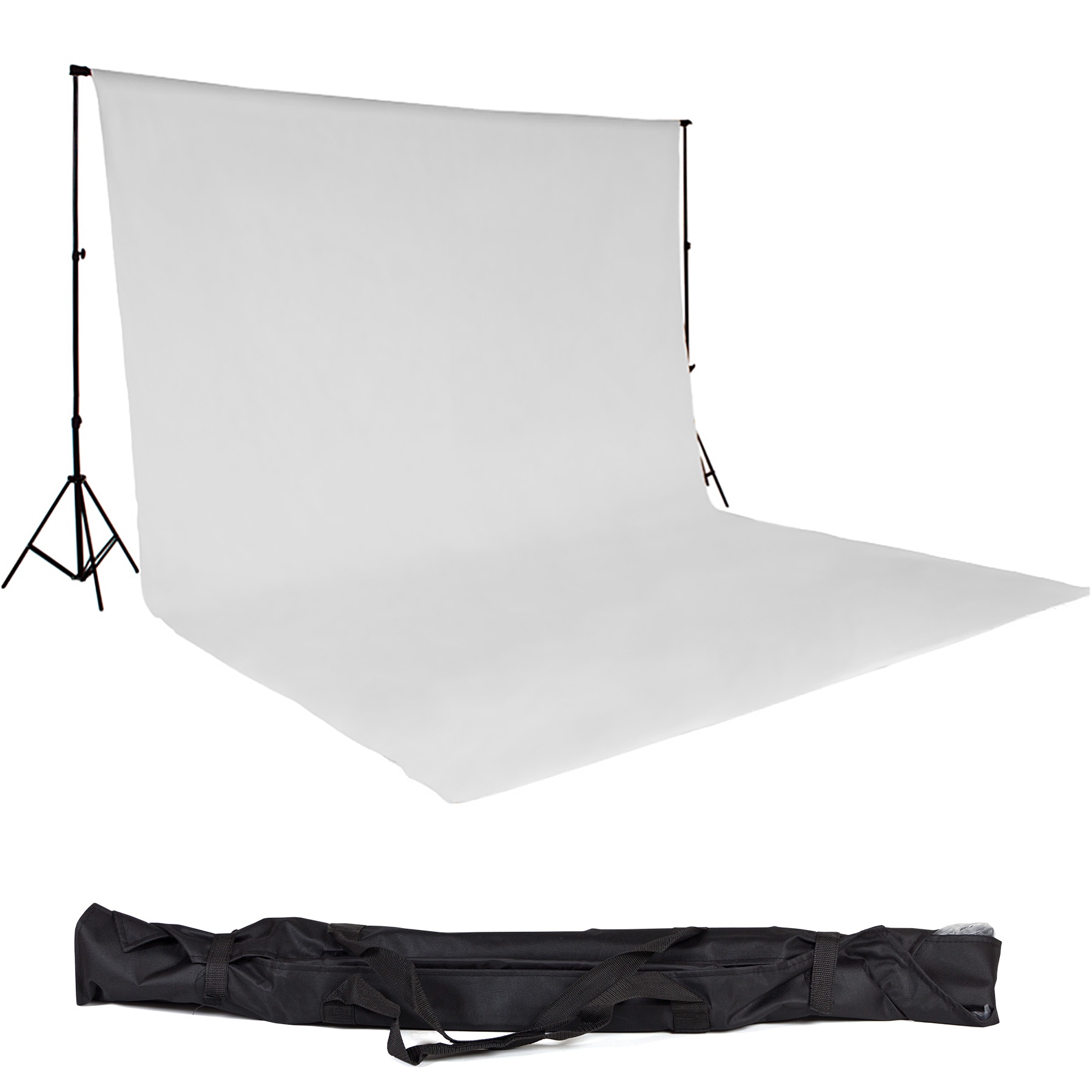 tectake&reg; Fotohintergrund-Set, 6 x 3 m, mit 2 Teleskopst&auml;ndern aus Aluminium, inklusive Tragetasche 