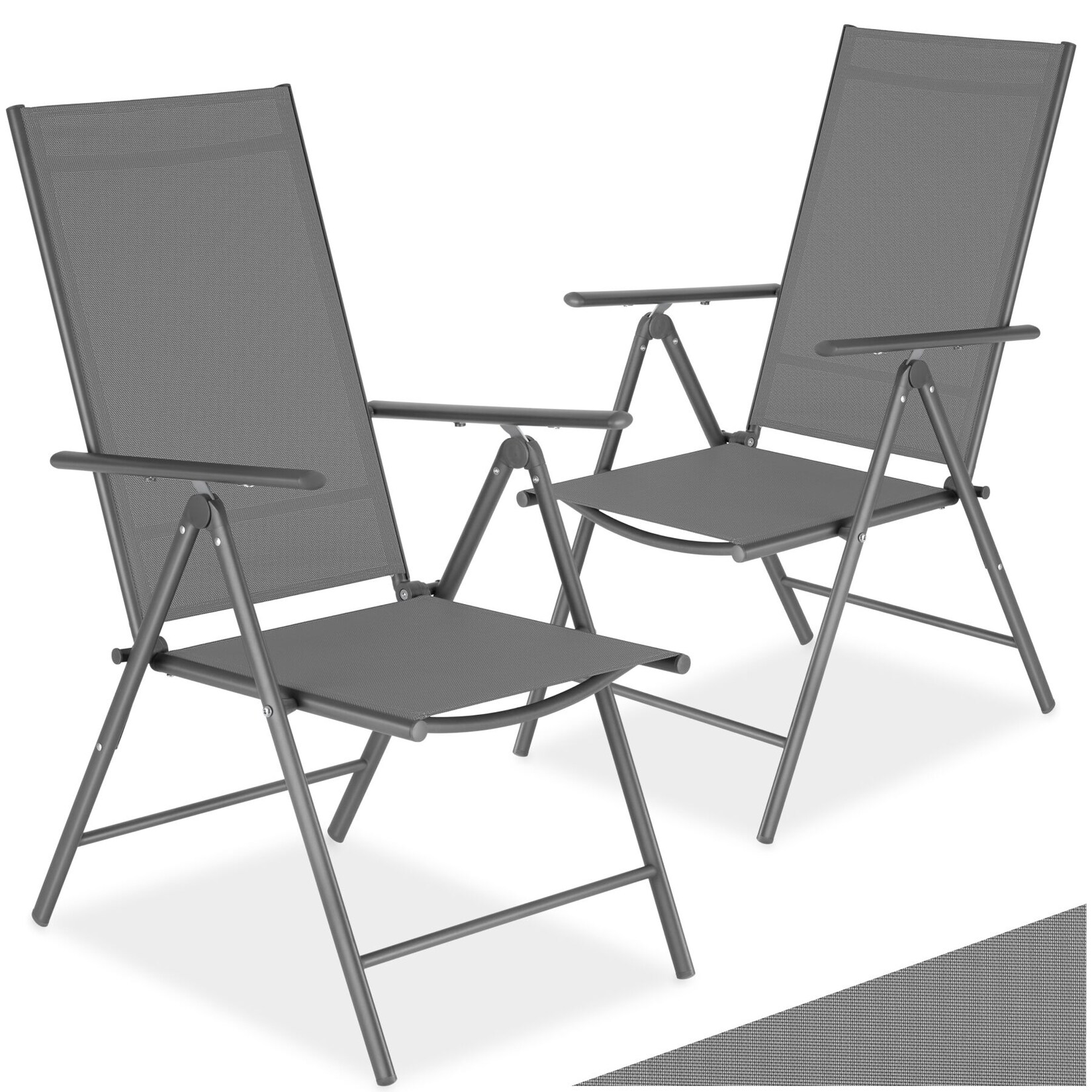 tectake® Gartenstuhl, klappbar, 8-fach verstellbare Rückenlehne, 54,5 x 65 x 107,5 cm