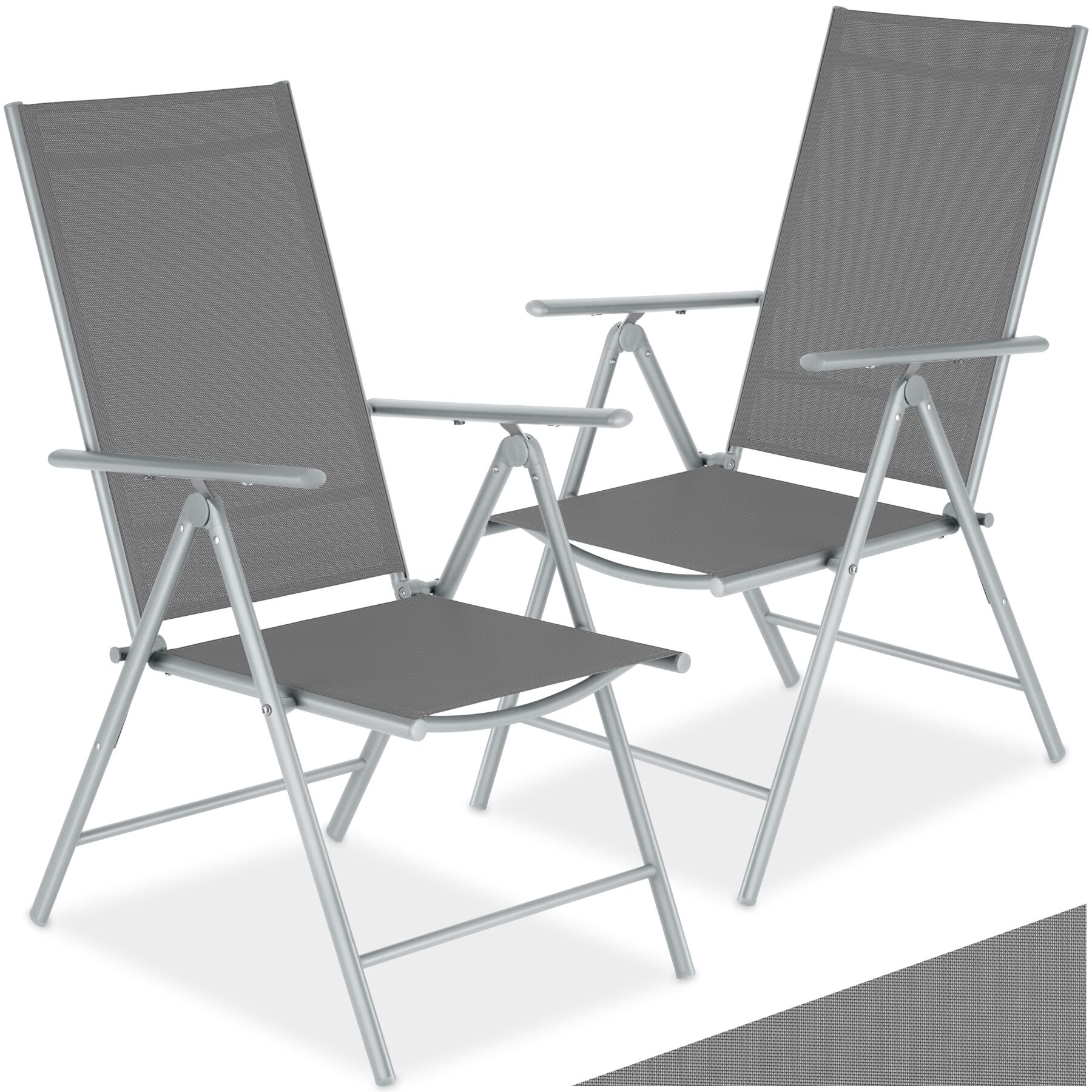 tectake&reg; Gartenstuhl, klappbar, 8-fach verstellbare R&uuml;ckenlehne, 54,5 x 65 x 107,5 cm 