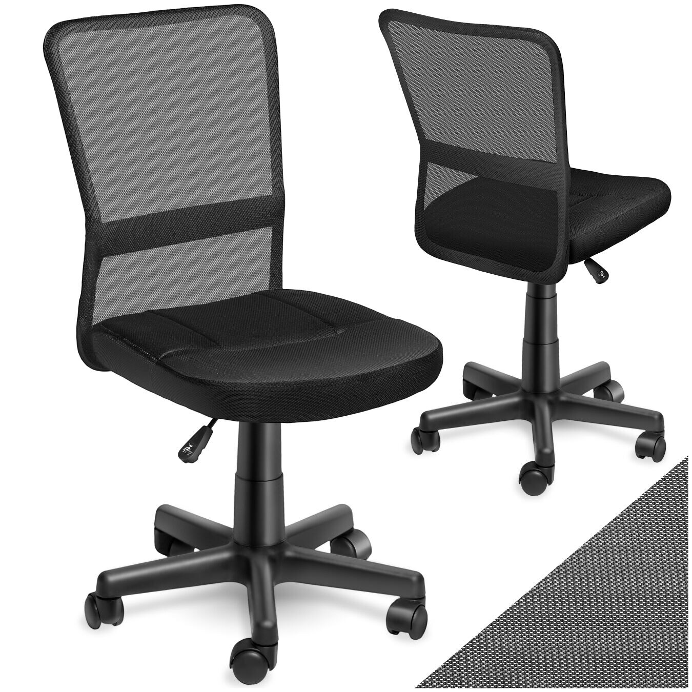 tectake® Bürostuhl, ergonomische Form, mit Netzstoffbezug, stufenlos höhenverstellbar