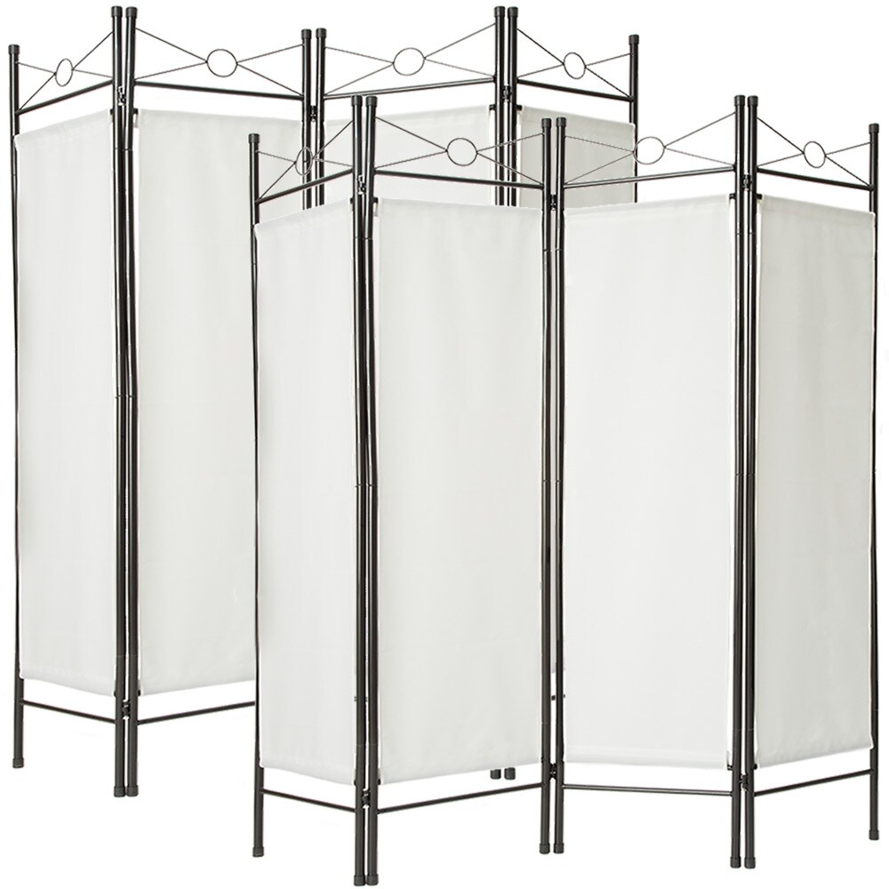 tectake&reg; 2er-Set Raumteiler, 4-teiliger Blickschutz, fester Stand auf bodenschonenden Kunststofff&uuml;&szlig;en, 160 x 2,5 x 180 cm 