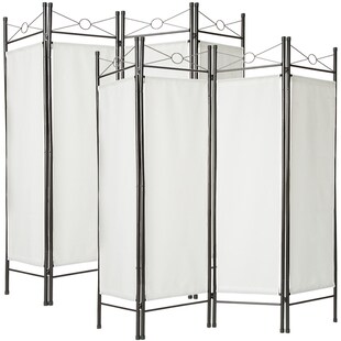 tectake® 2er-Set Raumteiler, 4-teiliger Blickschutz, fester Stand auf bodenschonenden Kunststofffüßen, 160 x 2,5 x 180 cm 