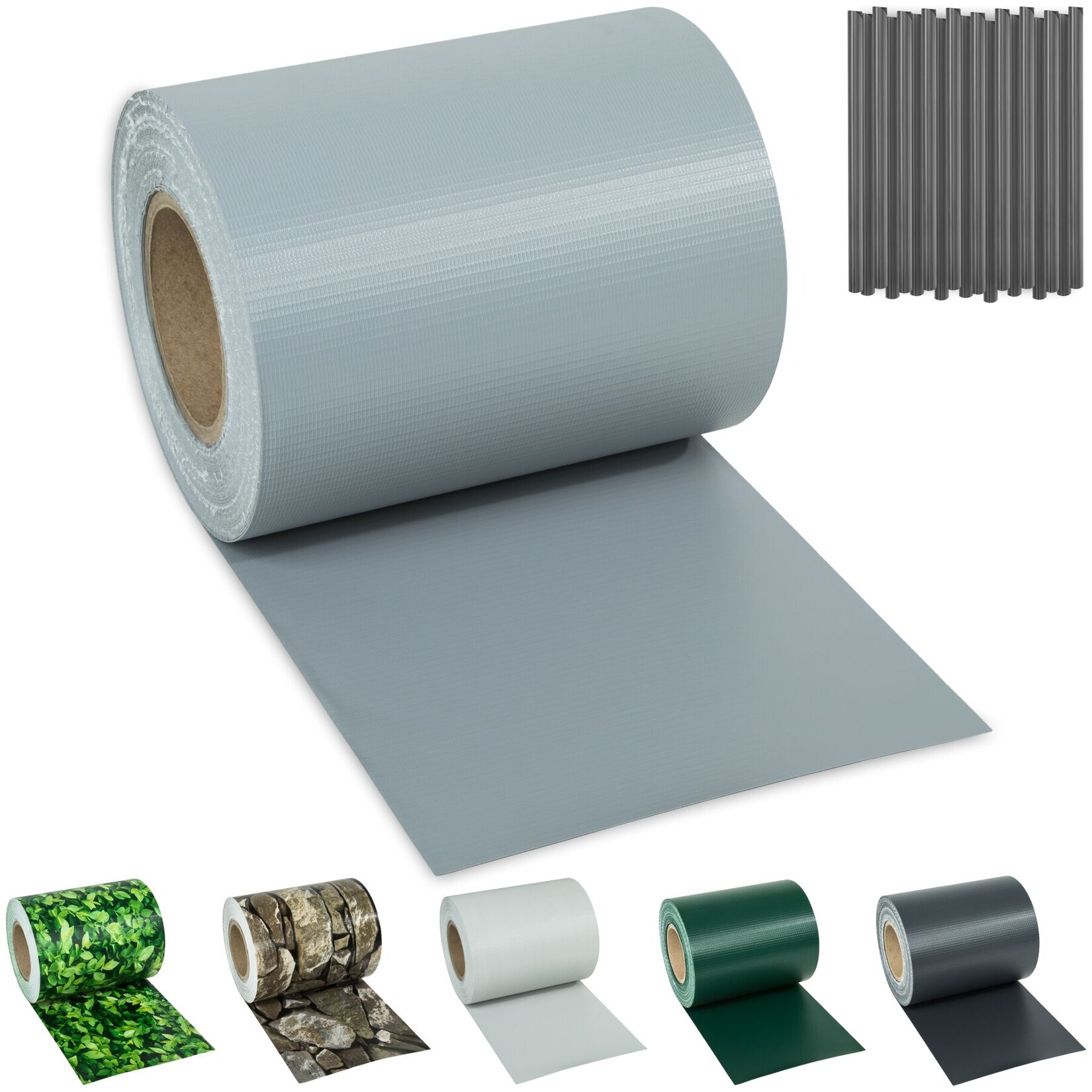 tectake® Sichtschutzstreifen, für Einzelstab- und Doppelstabmatten-Zäune, blickdicht und extrem reißfest, leichte Montage, inklusive Befestigungsclips