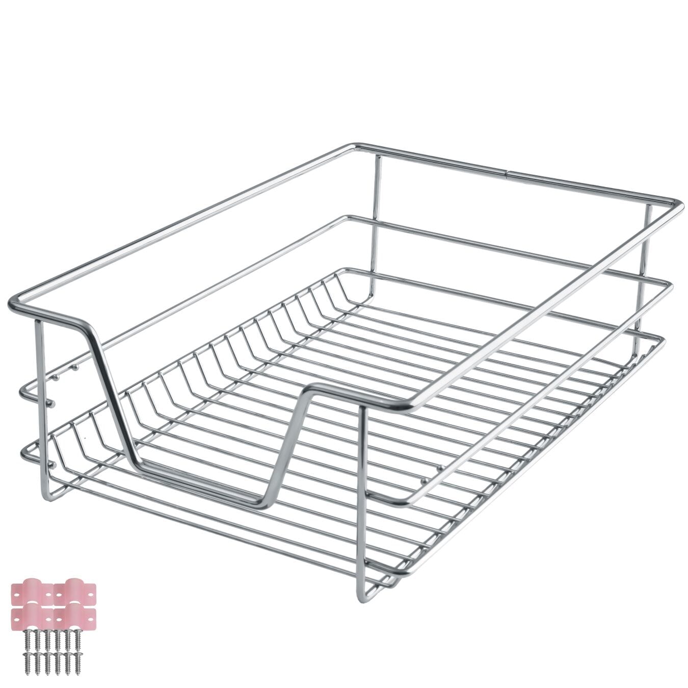 tectake&reg; Teleskopschublade, verchromt, verstellbare Breite, einfache Montage 