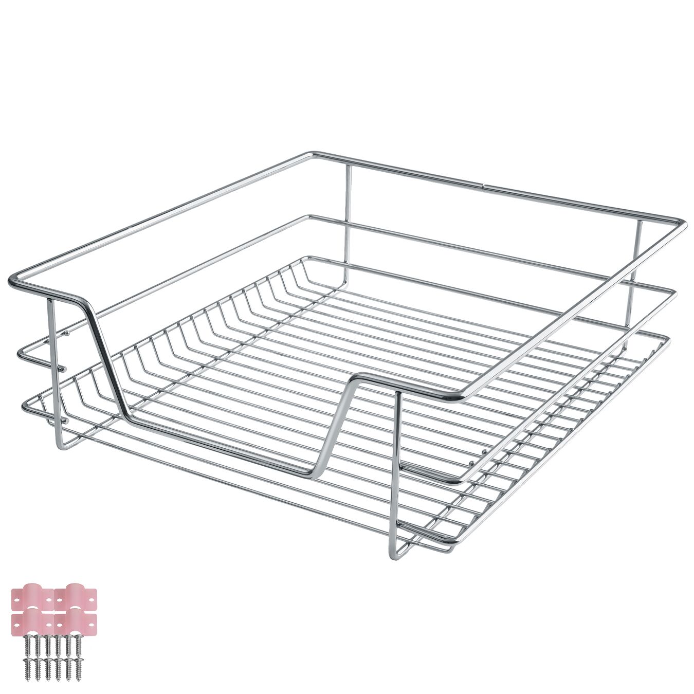 tectake&reg; Teleskopschublade, verchromt, verstellbare Breite, einfache Montage 