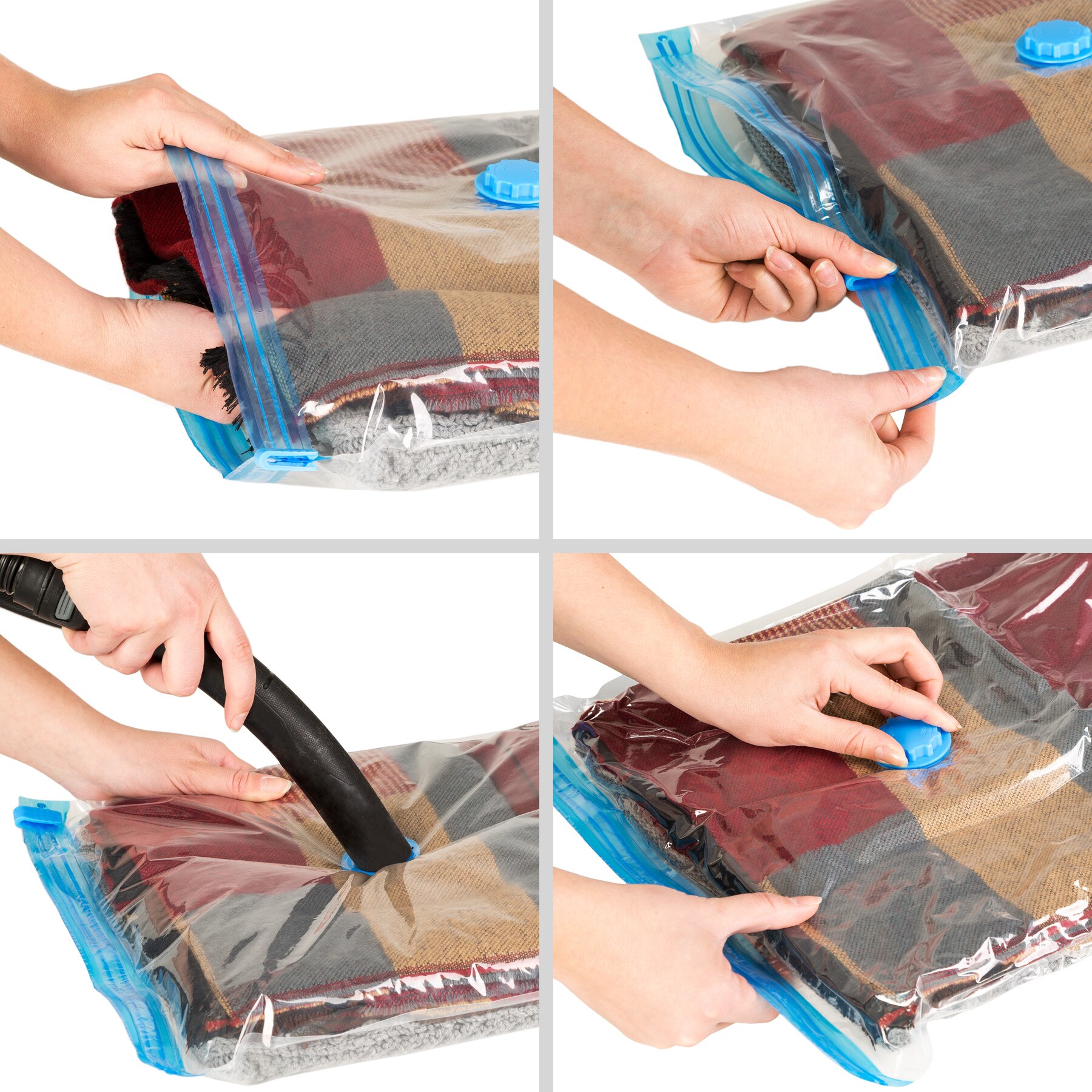 tectake 5er Set Vakuumbeutel mit Ein und Auslassventil bis zu 75 platzsparend wiederverwendbar bei Marktkauf online bestellen