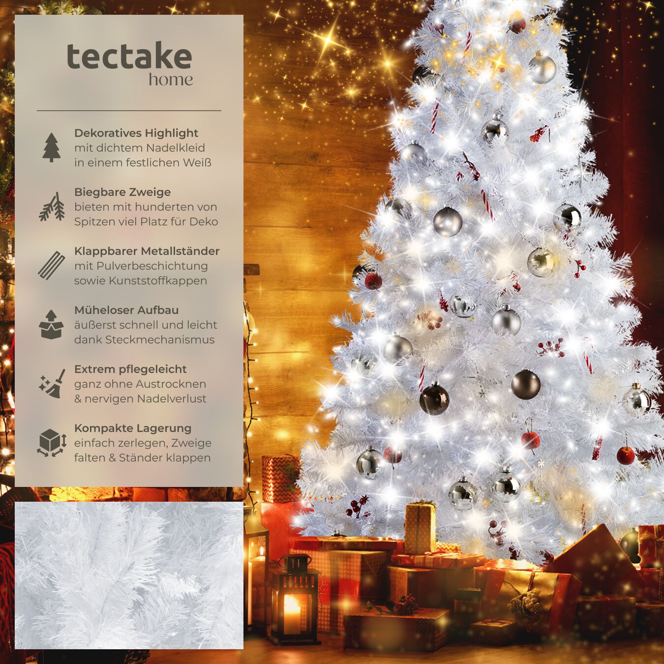 tectake Weihnachtsbaum, verschiedene Gren, knstlich in Wei, formbar  mit viel Volumen, inklusive Metallstnder mit Kunststoffkappen bei  Marktkauf online bestellen