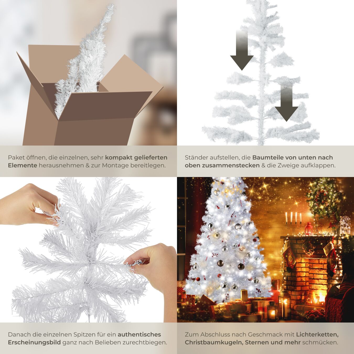tectake Weihnachtsbaum, verschiedene Gren, knstlich in Wei, formbar  mit viel Volumen, inklusive Metallstnder mit Kunststoffkappen bei  Marktkauf online bestellen