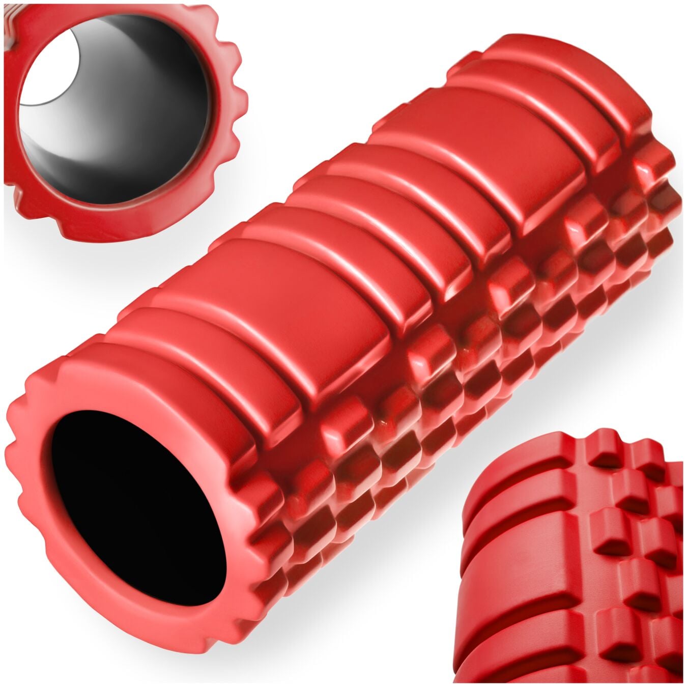 tectake&reg; Faszienrolle, mit verschiedenen Noppenzonen, zum L&ouml;sen von Verklebungen und Muskelverh&auml;rtungen, leichte Reinigung, 335 x 145 mm 