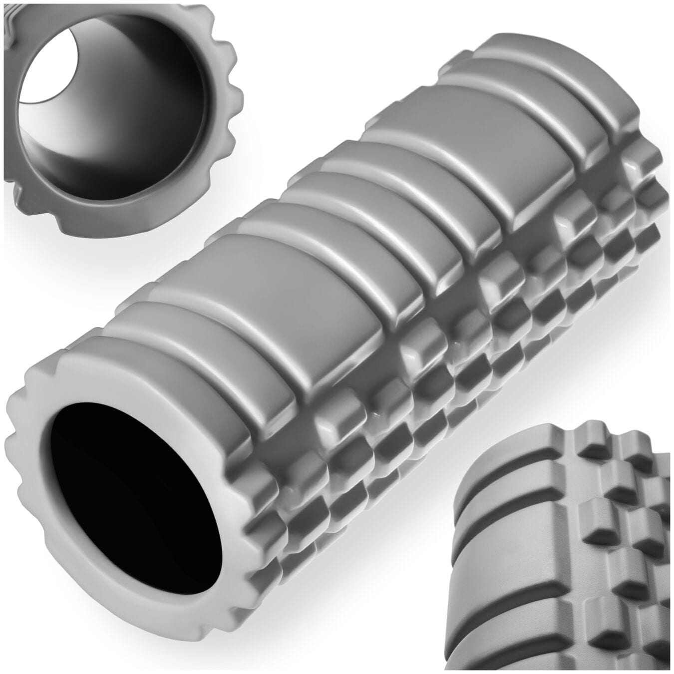 tectake&reg; Faszienrolle, mit verschiedenen Noppenzonen, zum L&ouml;sen von Verklebungen und Muskelverh&auml;rtungen, leichte Reinigung, 335 x 145 mm 