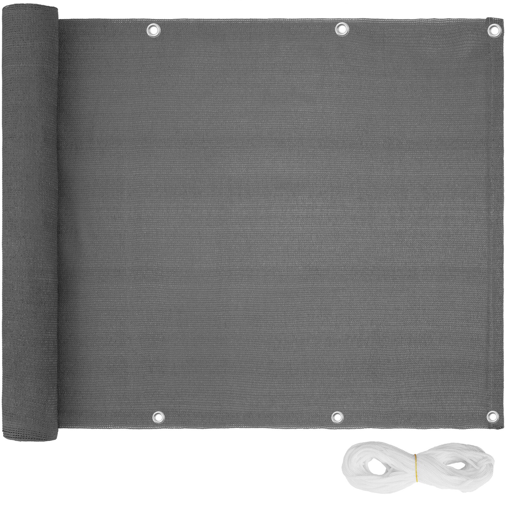 tectake® Balkon-Sichtschutz, witterungsbeständig und pflegeleicht, mit metallverstärkten Ösen, 500 x 90 cm