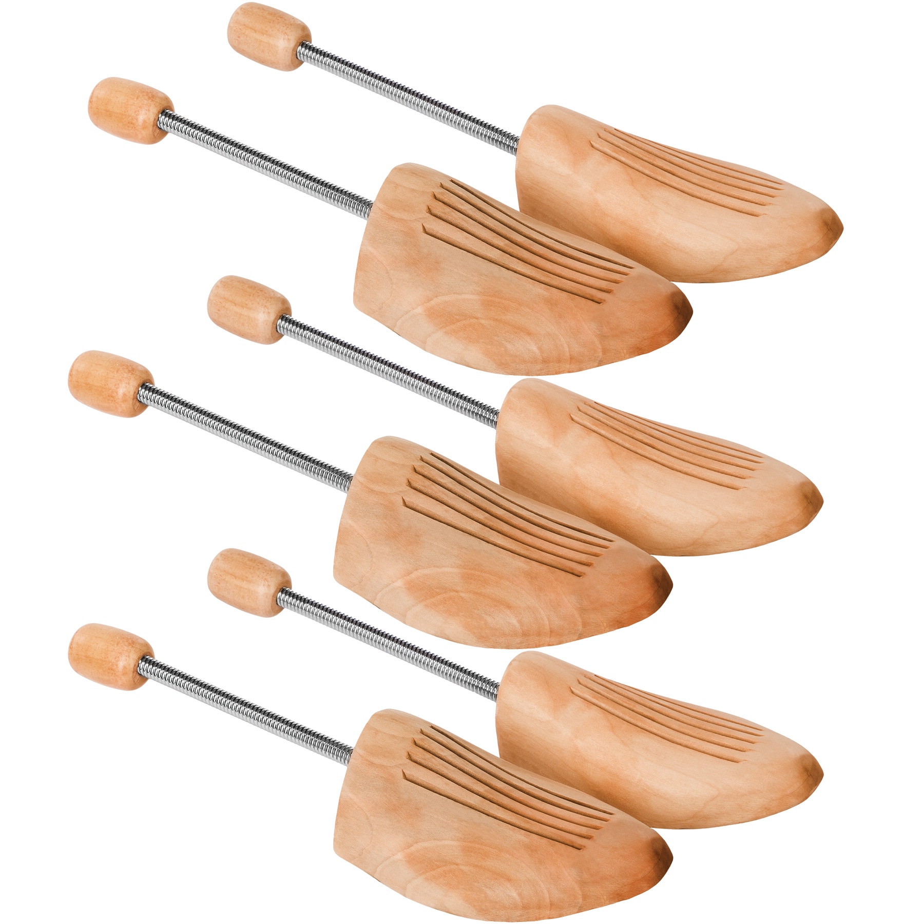 tectake&reg; 3 Paar Spiral-Schuhspanner, aus Lotusholz, Verhinderung von Gehfalten, gute Luftzirkulation 