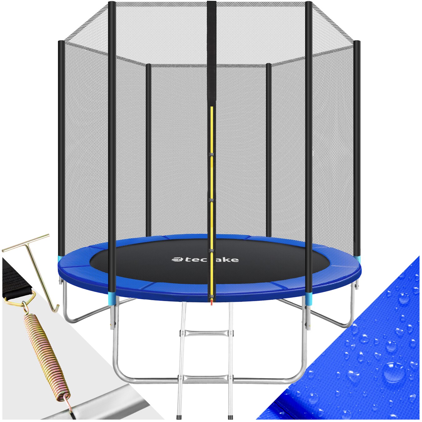 tectake&reg; Trampolin, &Oslash; 244 cm,&nbsp; GS zertifiziert, Randabdeckung, inklusive Einstiegsleiter 