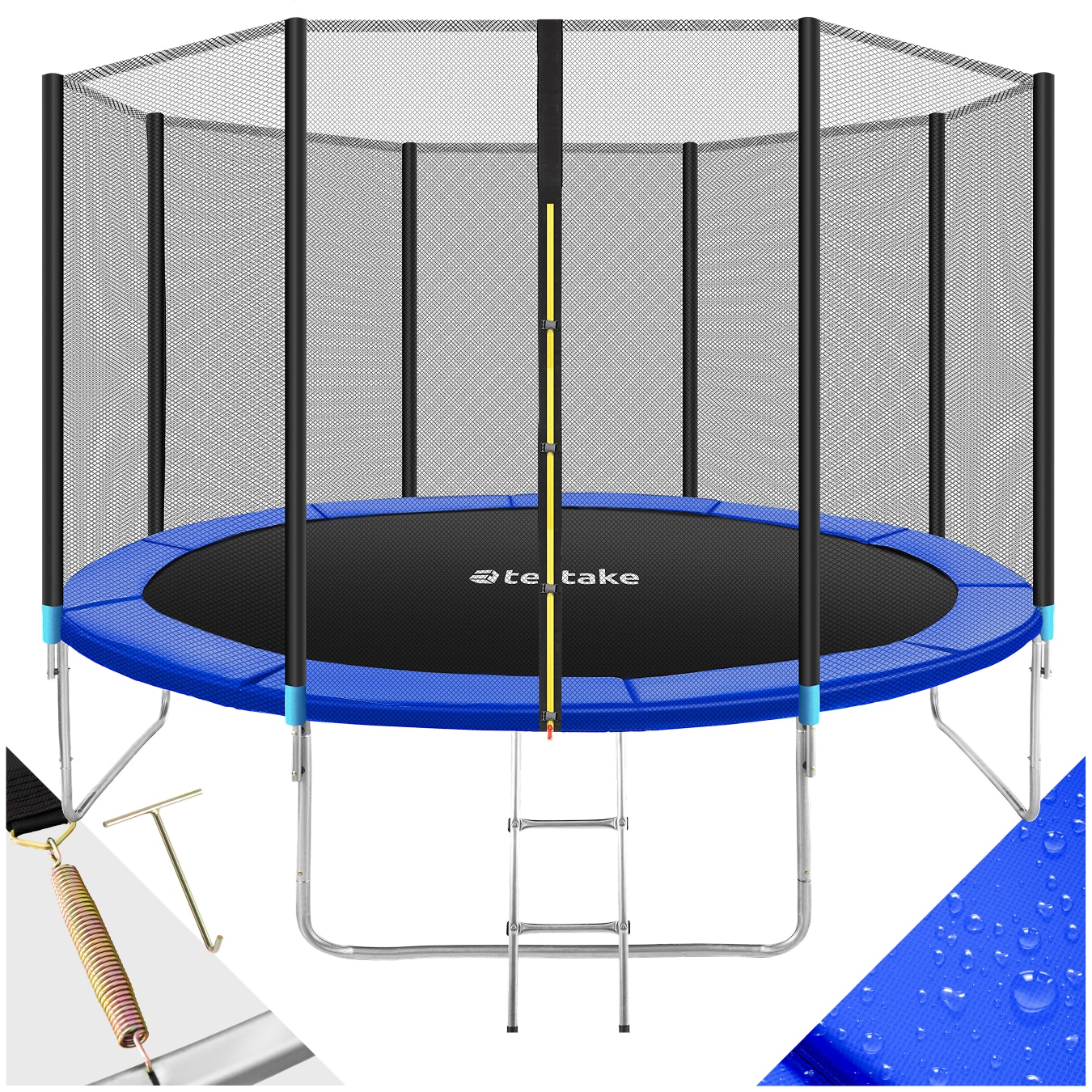 tectake&reg; Trampolin, &Oslash; 366 cm,&nbsp; GS zertifiziert, Randabdeckung, inklusive Einstiegsleiter 