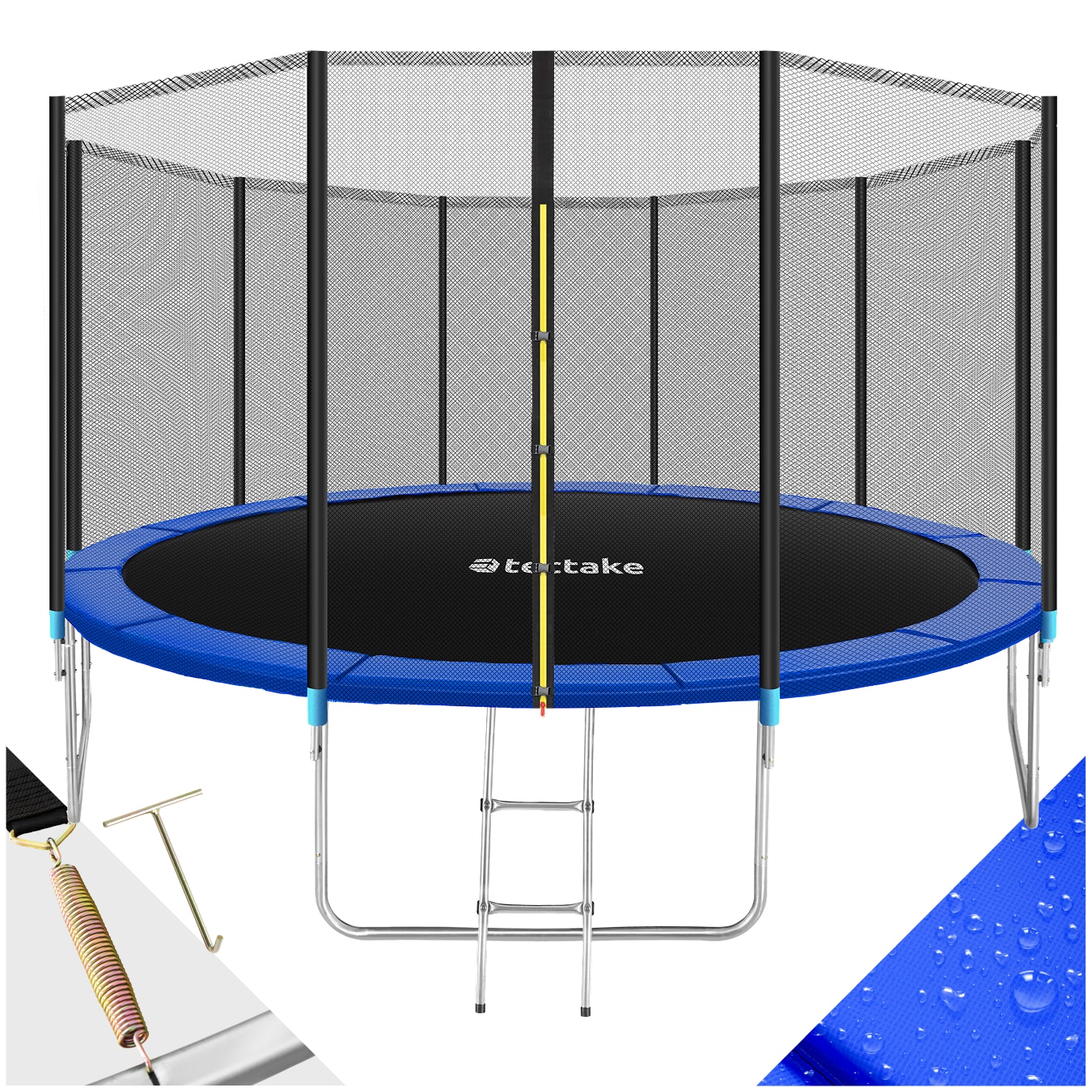 tectake&reg; Trampolin, &Oslash; 427 cm,&nbsp; GS zertifiziert, Randabdeckung, inklusive Einstiegsleiter 