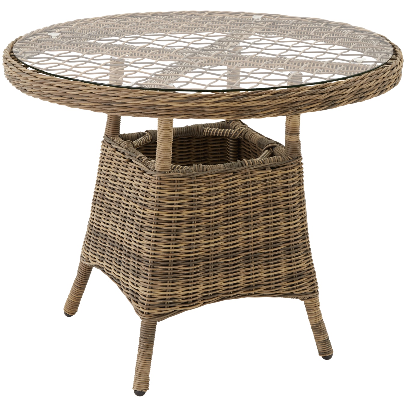 tectake&reg; Gartentisch, mit Aluminiumgestell, wetterfest und UV-best&auml;ndig, 91 x 73,5 cm 