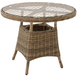 tectake® Gartentisch, mit Aluminiumgestell, wetterfest und UV-beständig, 91 x 73,5 cm 