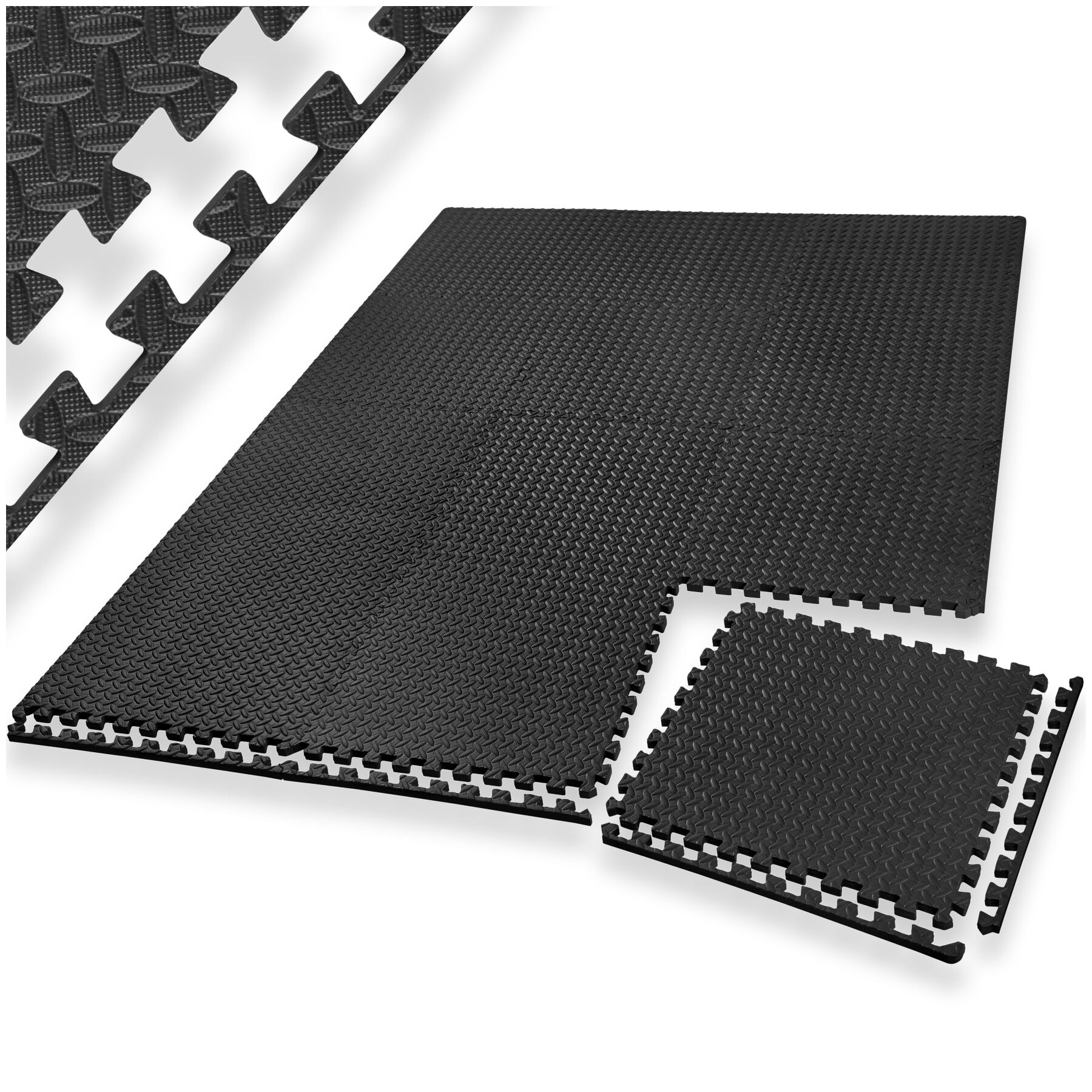 tectake&reg; Schutzmattenset, 24-teilig mit 48 Randst&uuml;cken, weich und rutschfest, leichte Reinigung und flexibel erweiterbar 