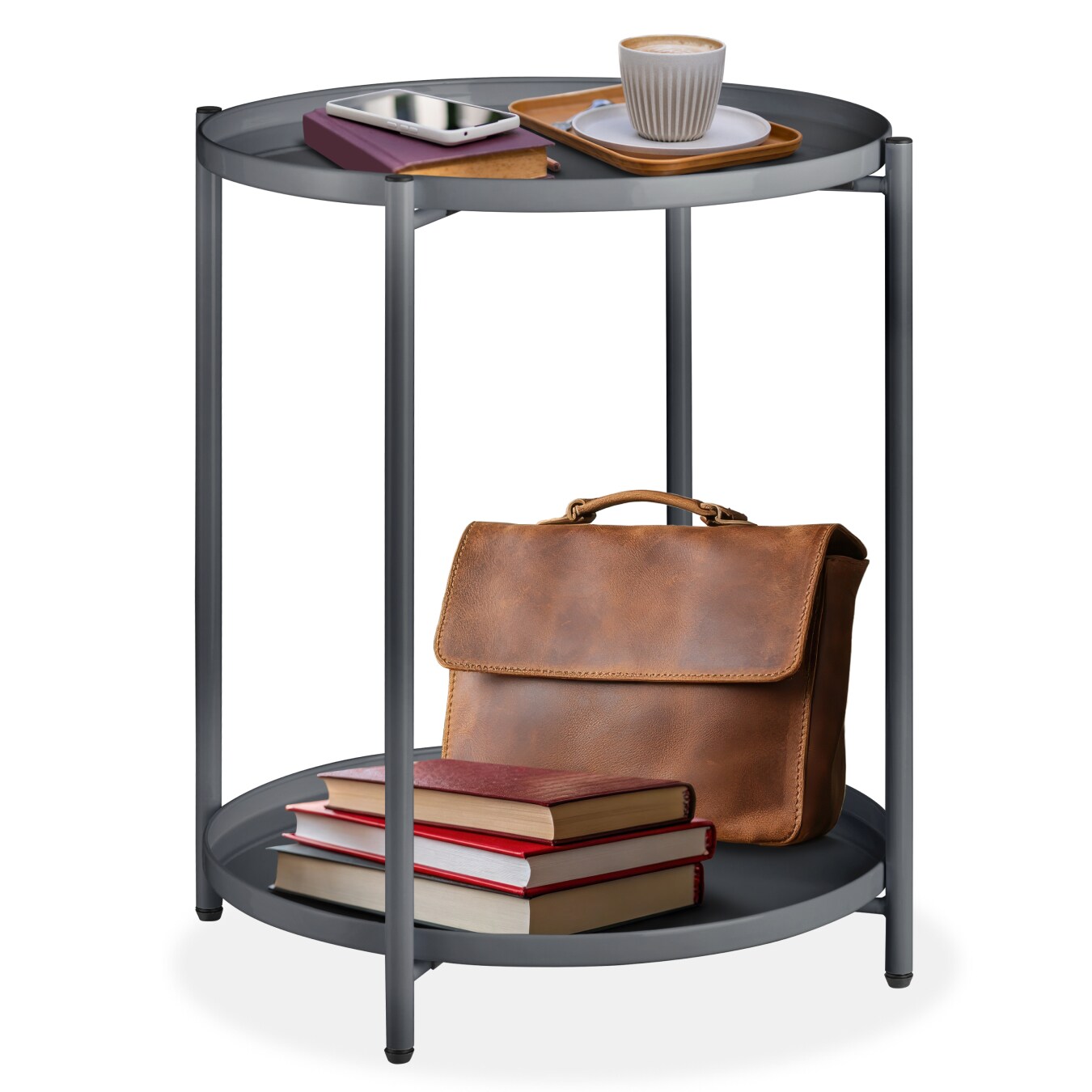tectake® Beistelltisch, Stahl, filigranes Gestell, 45,5 x 45,5 x 53 cm