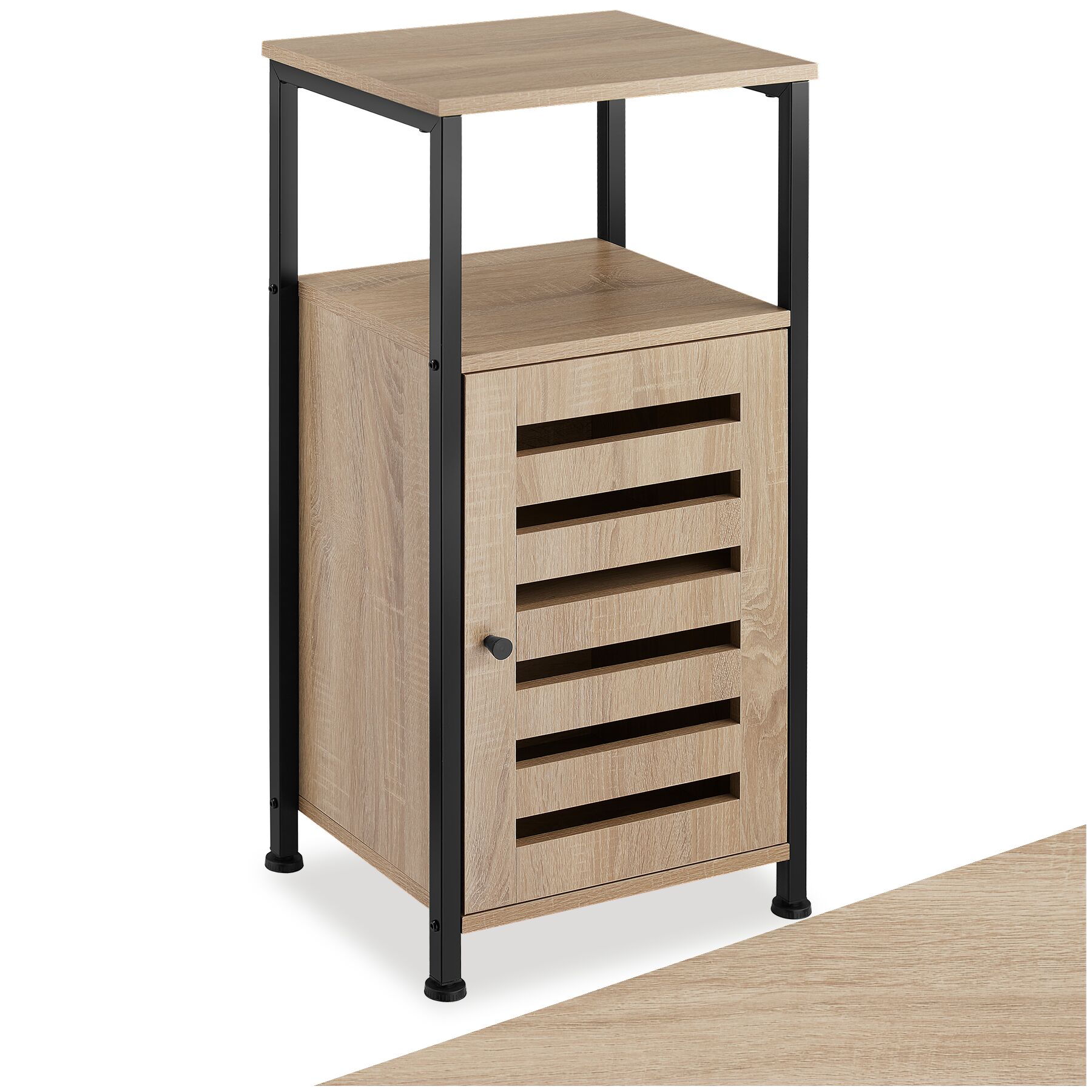 tectake&reg; Beistellschrank, Industrial Style, 2 Ablagen, Staufach mit Magnett&uuml;r und Einlegeboden, 38,5 x 31,5 x 81 cm 