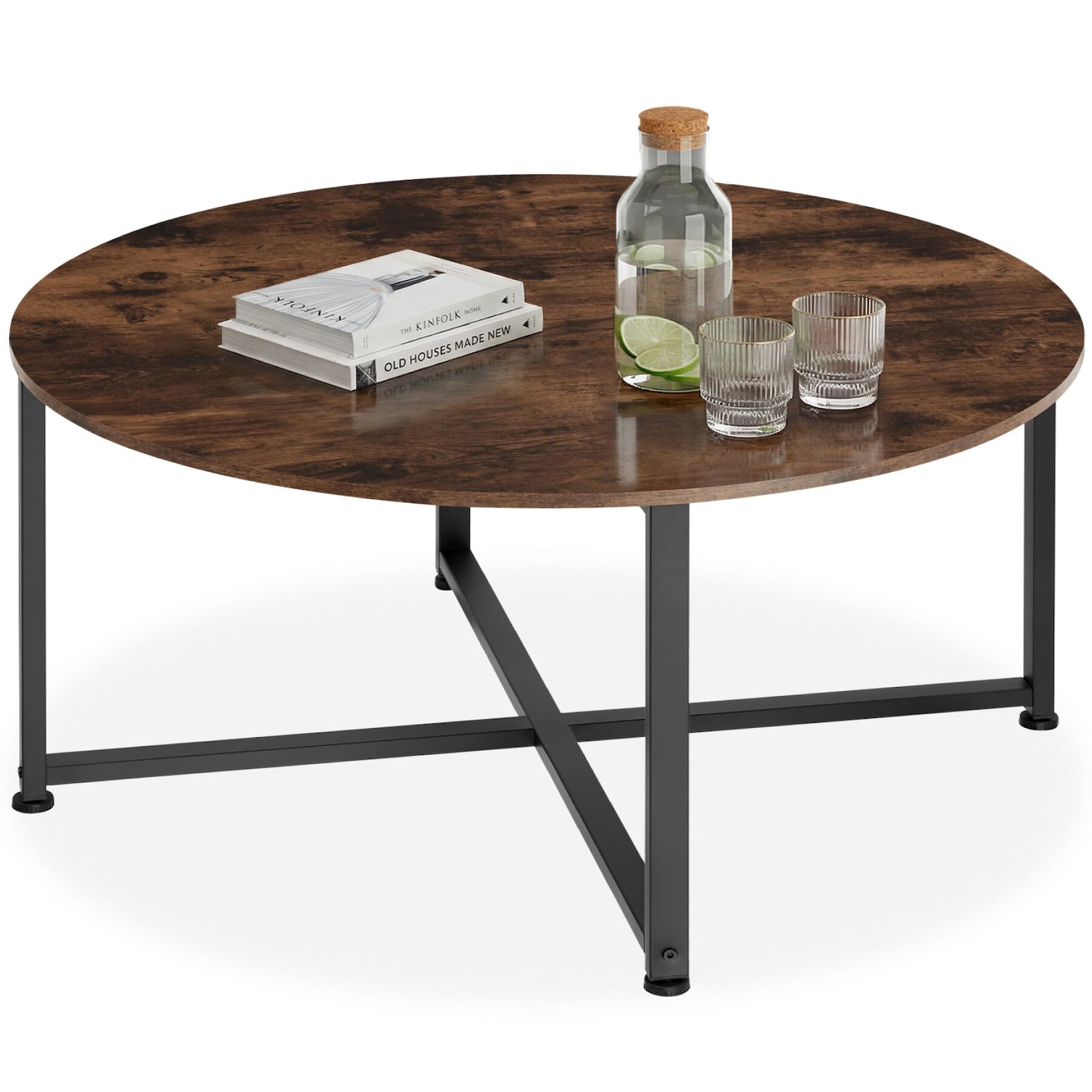 tectake® Couchtisch, Industrial Style, rund, 88,5 x 47 cm