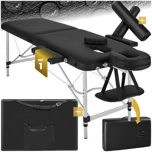tectake® 2 Zonen Massageliege-Set, Breite 61 cm, Polsterung 4 cm, mit Aluminiumgestell, 210 x 95 x 89 cm 