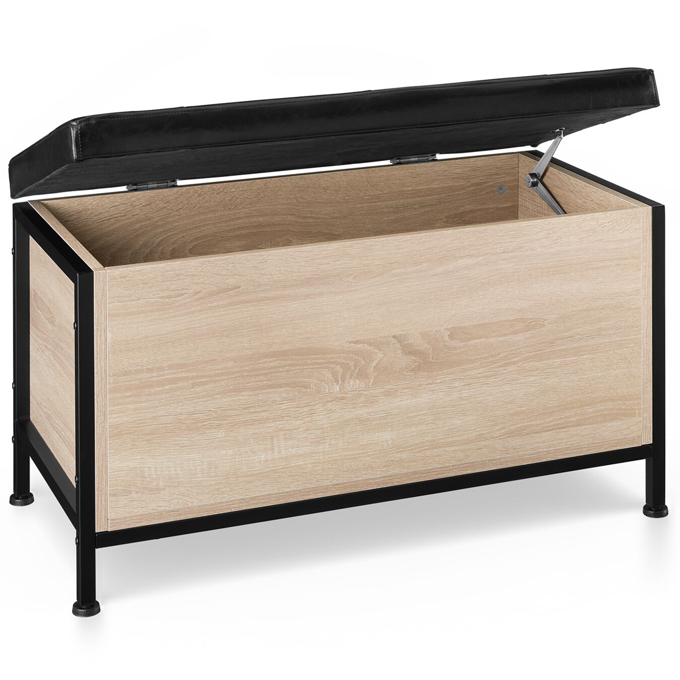 tectake&reg; Sitztruhe, Industrial Style, gepolstert, Kunstlederbezug 