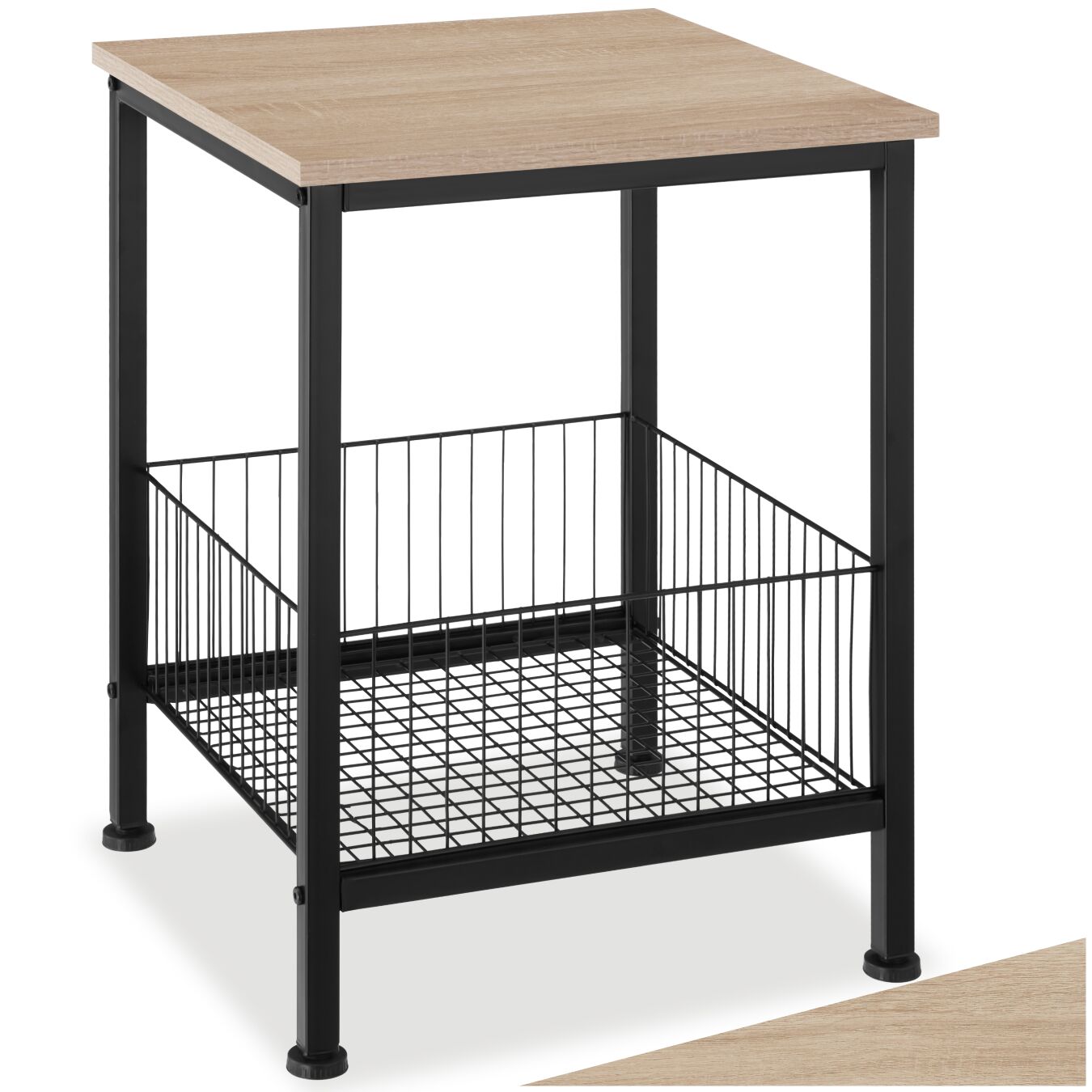 tectake&reg; Beistelltisch, Industrial Style, mit Gitterkorb, 40 x 40 x 55,5 cm 