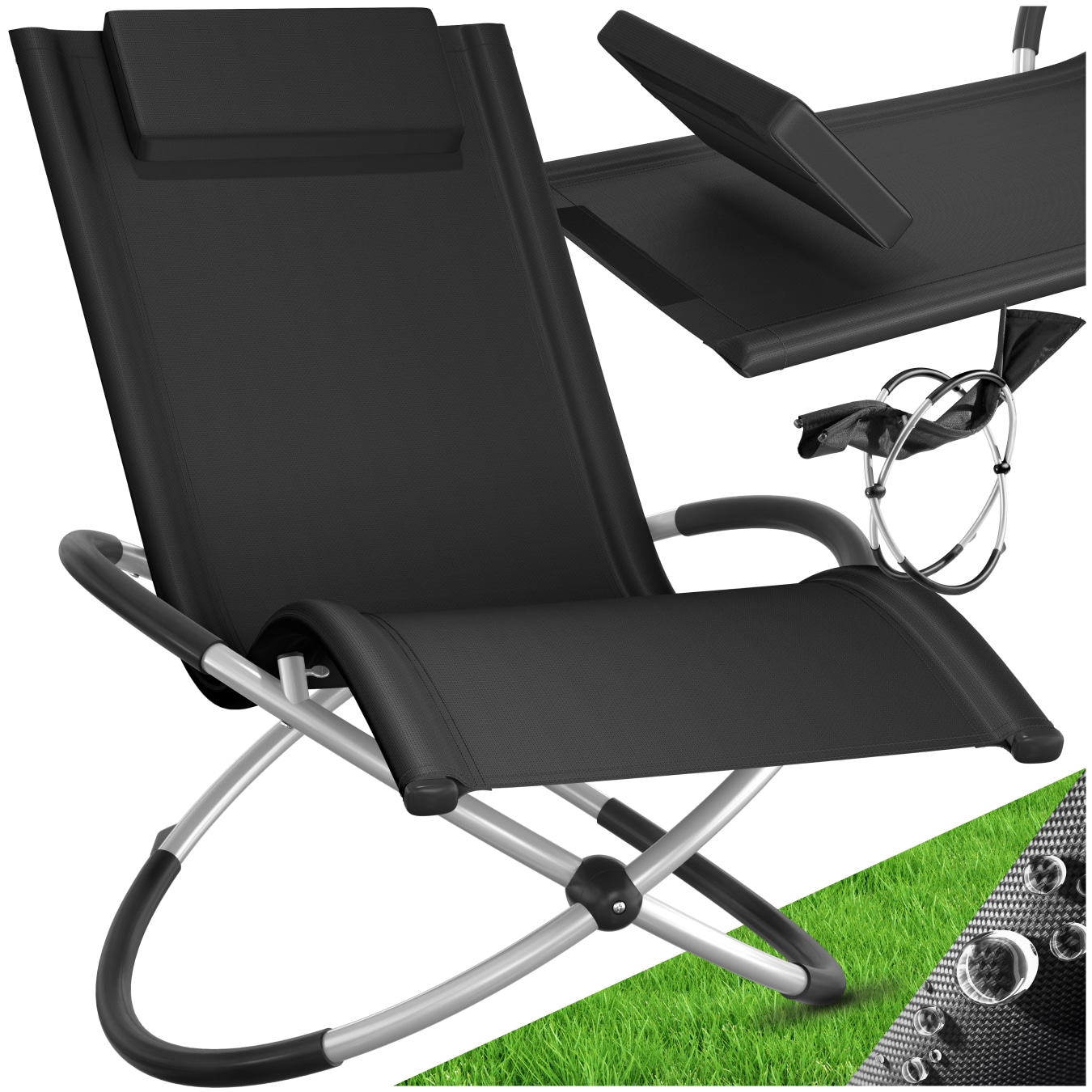 tectake&reg; Sonnenliege, mit Textilene, Belastbarkeit 150 kg, 150 x 73 x 93 cm 