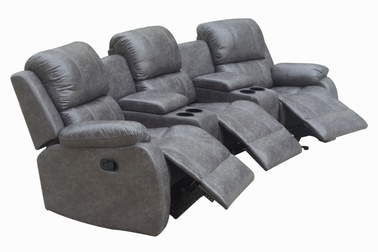 Happy Home Home-Cinema 3-Sitzer Polstergarnitur HSS07-GRA 