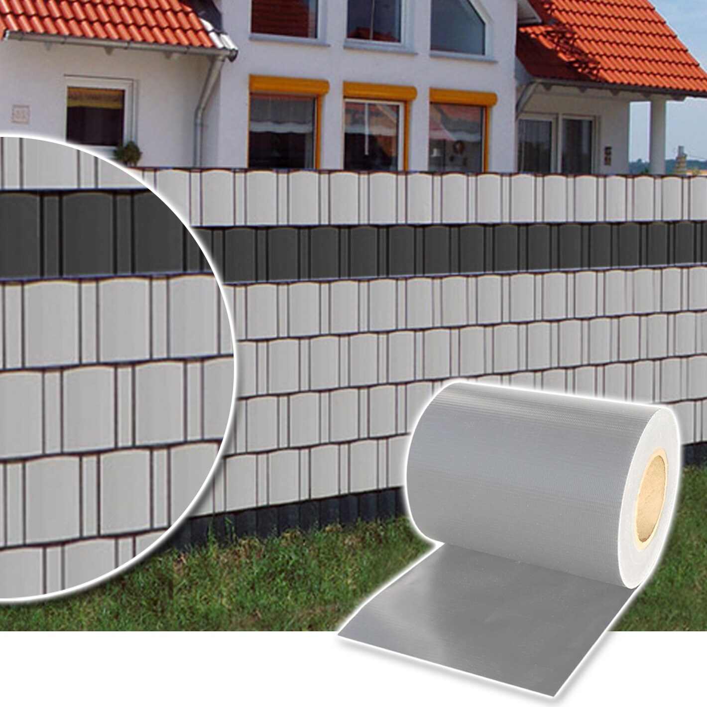 ® Sichtschutzrolle für Doppelstabmattenzaun 35m - grau