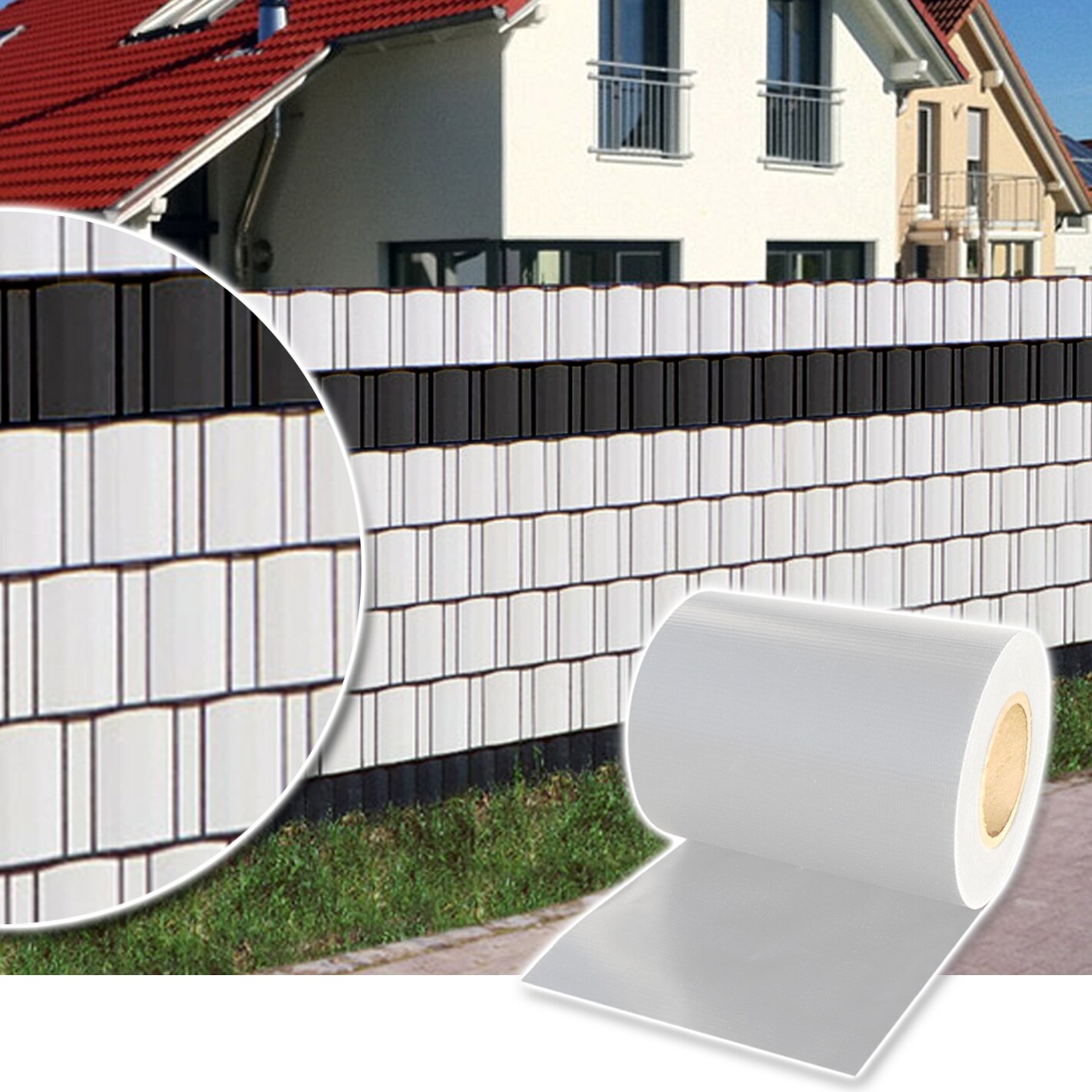 ® Sichtschutzrolle für Doppelstabmattenzaun 35m - weiss
