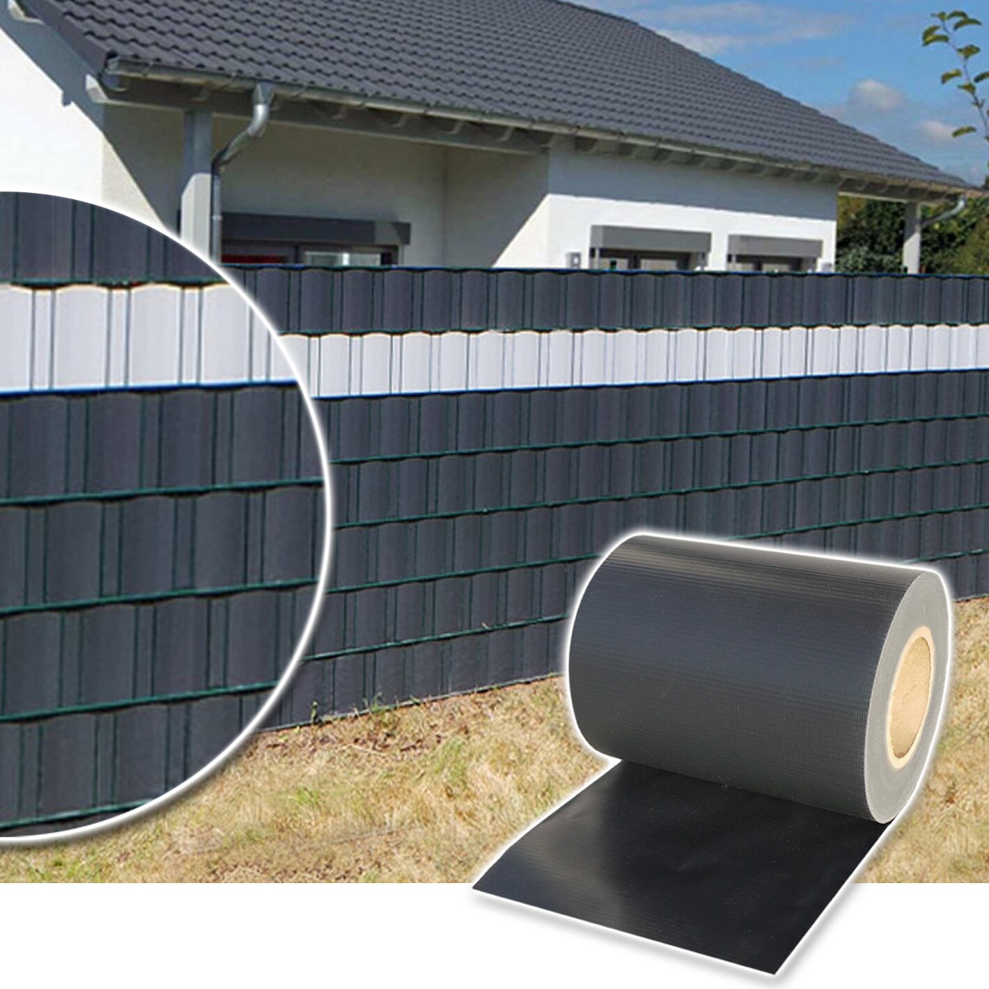 ® Sichtschutzrolle für Doppelstabmattenzaun 35m - anthrazit