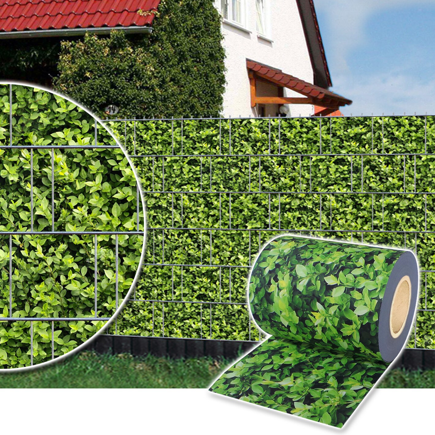 ® Sichtschutzrolle für Doppelstabmattenzaun 35m - Buchsbaum