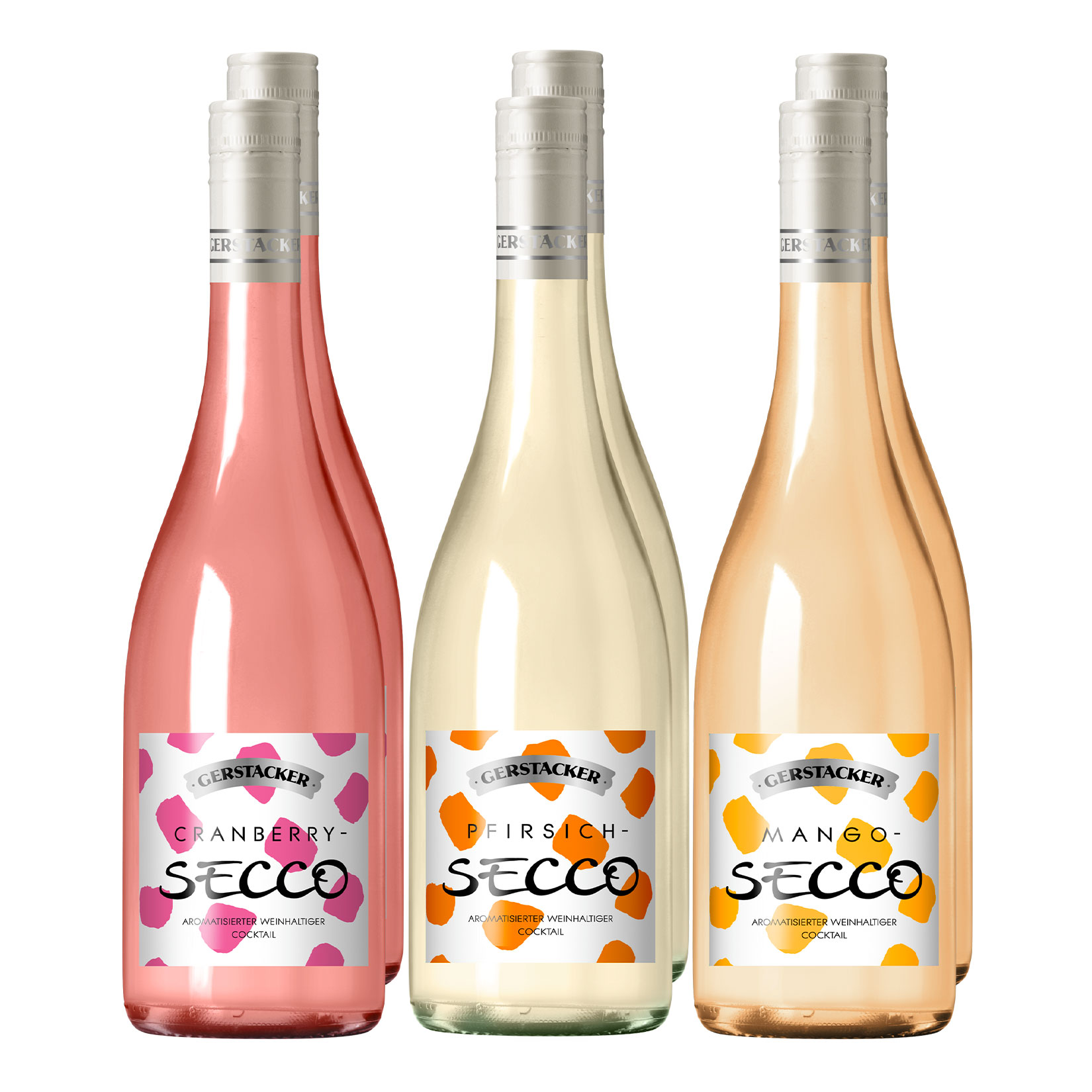 Gerstacker Fruchtsecco Mango, Cranberry, Pfirsich 5,0 % vol 6 x 0,75 Liter 
