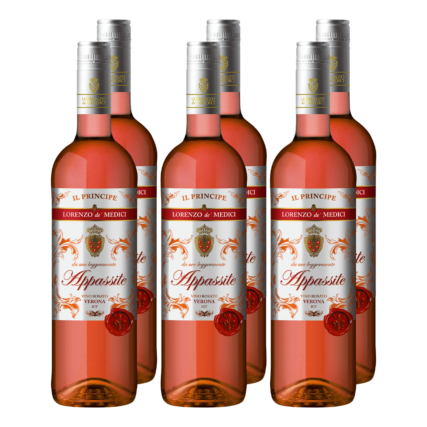 Weinpaket Lorenzo de' Medici Appassite Rosato 13,0 % vol 6 x 0,75 Liter 