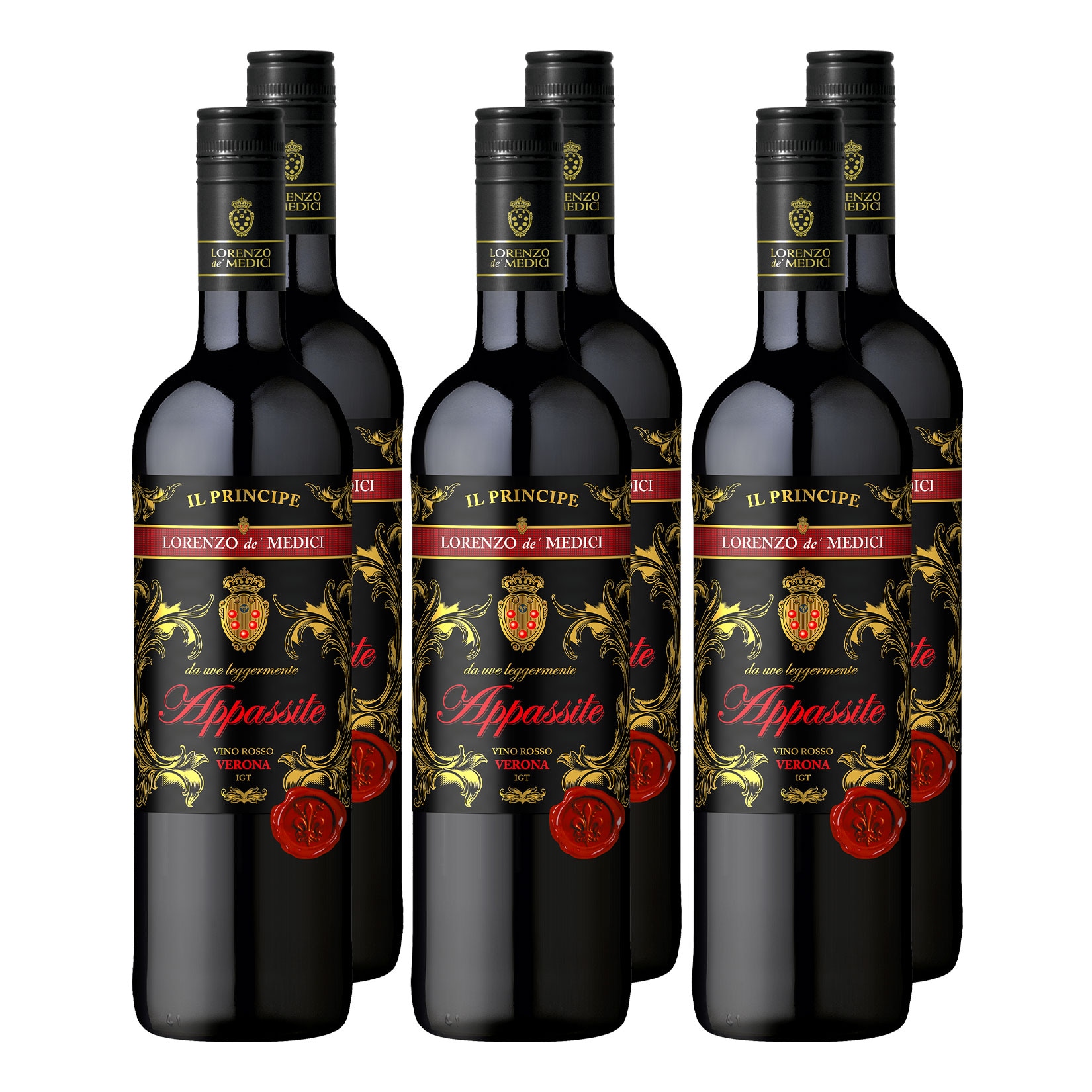 Weinpaket Lorenzo de' Medici Appassite Rosso 13,0 % vol 6 x 0,75 Liter 