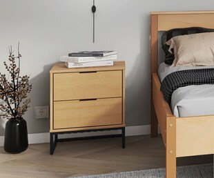 Inter Link Nachtkommode Nachttisch Vivo - Kiefer Massivholz 