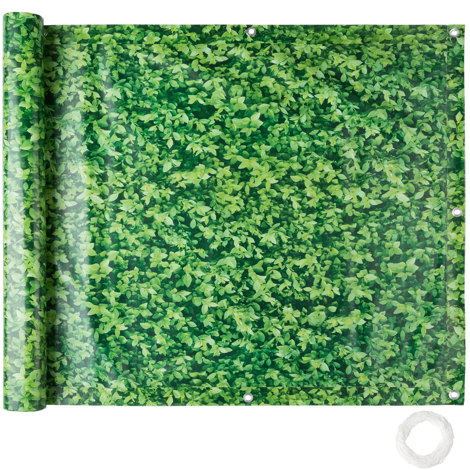 tectake® Balkonbespannung, witterungsbeständig und pflegeleicht, mit metallverstärkten Ösen, 600 x 90 cm