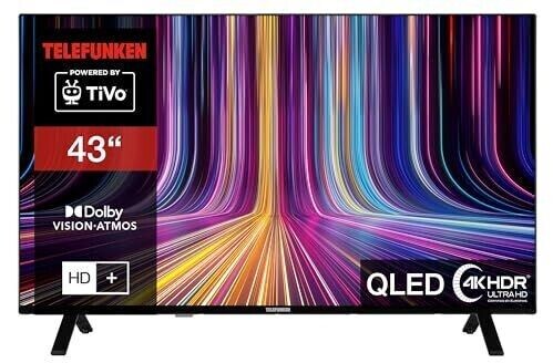 Telefunken QU43TO750S 43 Zoll QLED Fernseher/TiVo Smart TV (4K UHD, HDR Dolby Vision, Dolby Atmos, Triple Tuner) 