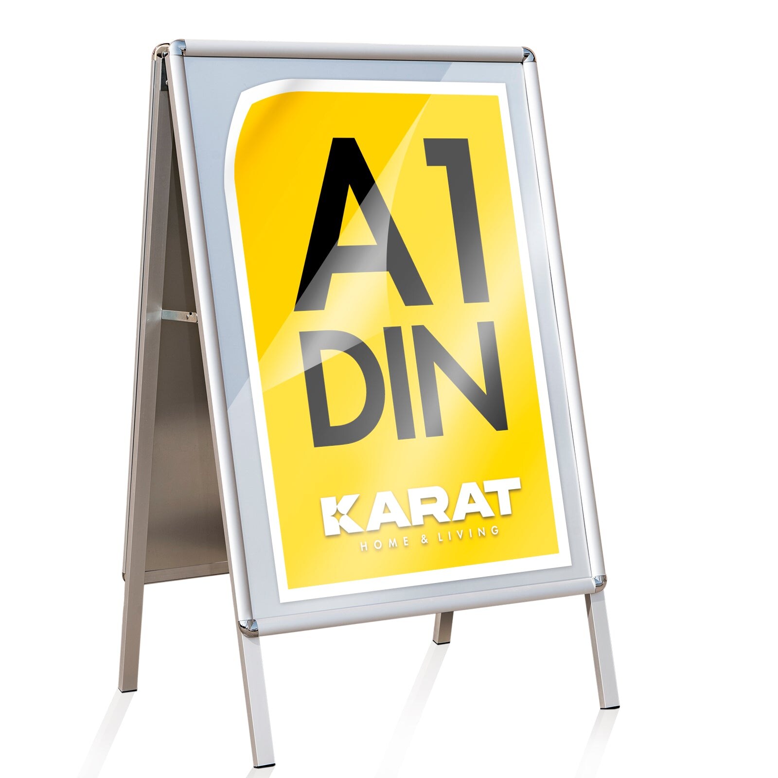 Chevalet Stop Trottoir Étanche en Aluminium, Panneau d'affichage din A1, Double Face